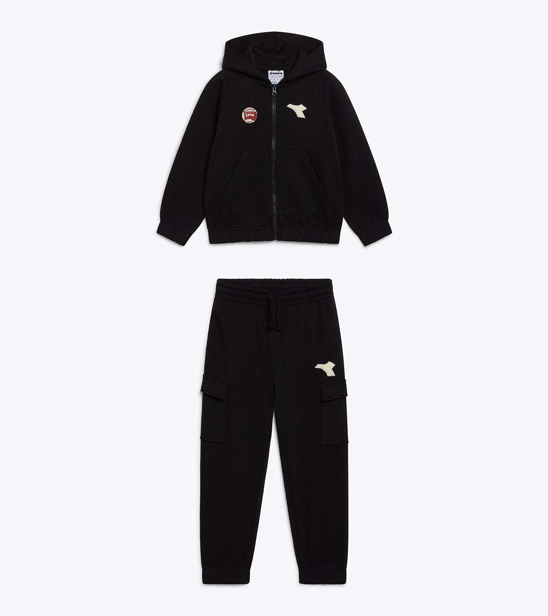 Surv&ecirc;tement cotton look - Regular - Gar&ccedil;on JB. TRACKSUIT HD FZ LOGO (BR) NOIR - Diadora