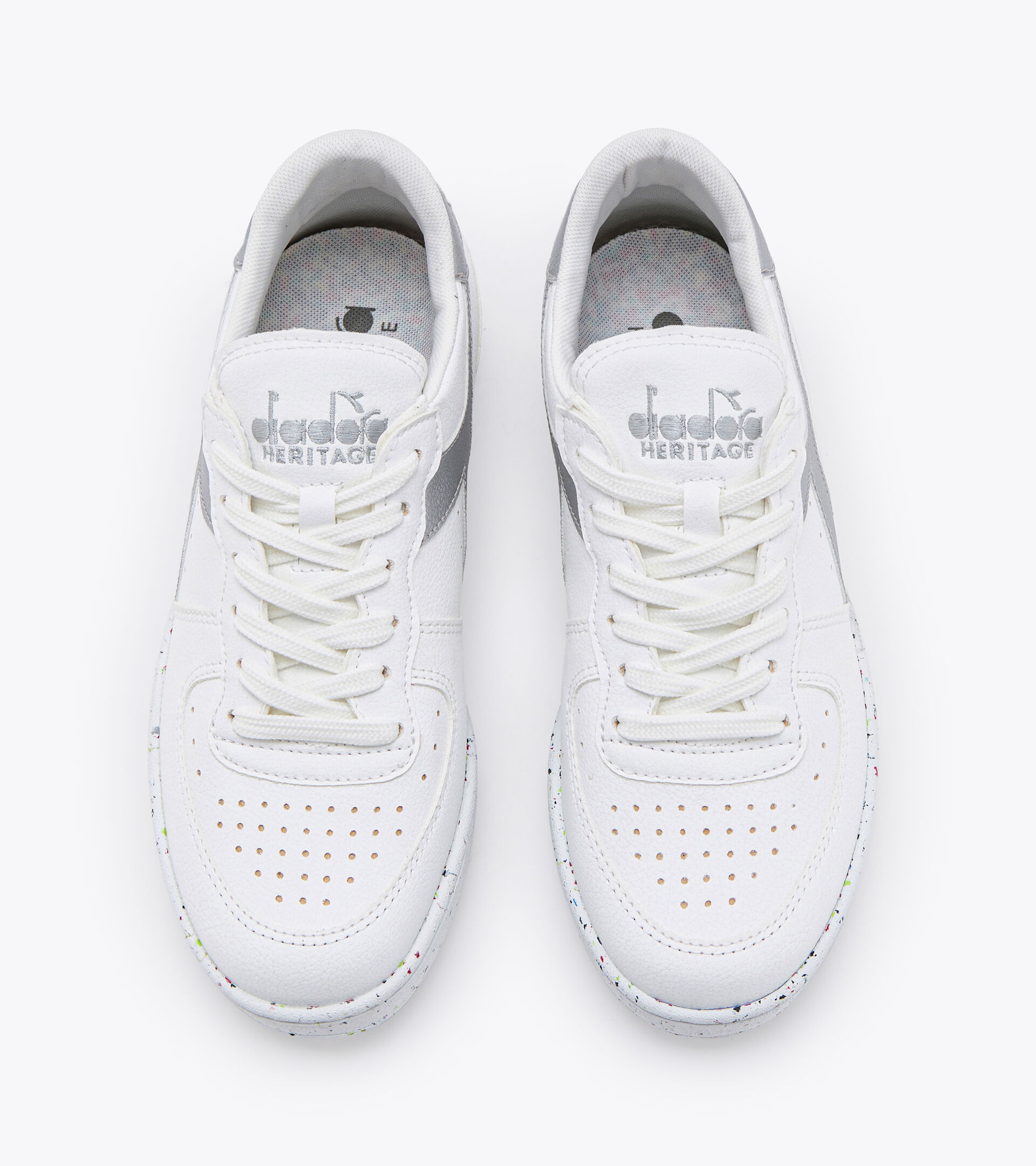 Heritage shoes - Women MI BASKET LOW 2030 WHITE/SILVER .. - Diadora