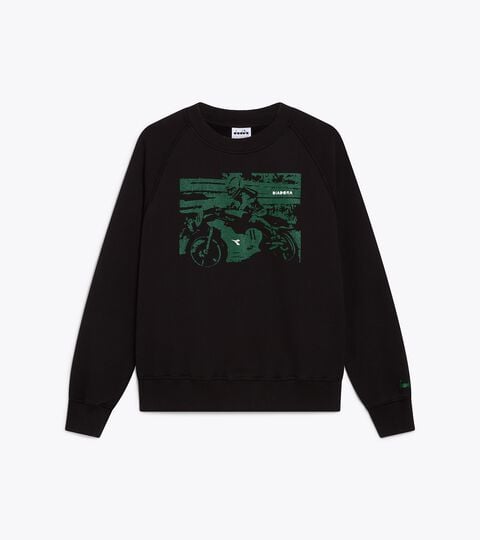 Sweat &agrave; col rond Legacy - Made in Italy - Pour tous les genres SWEATSHIRT CREW LEGACY NOIR DE JAIS - Diadora