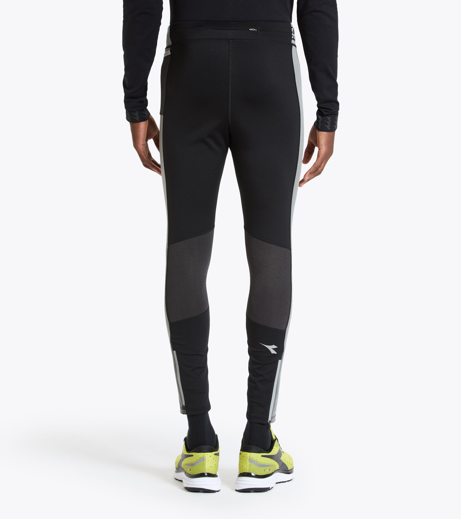 Running leggings - Men RUNNING TIGHTS OYSTER MUSHROOM/GRY QUIET SHAD - Diadora