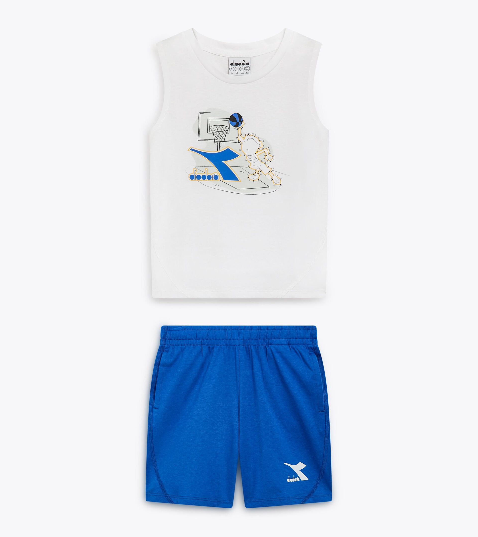 Conjunto deportivo - Camiseta sin mangas y pantalones cortos - Niños y adolescentes JB. SET SL RIDDLE BLANCO VIVO - Diadora