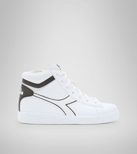 Sports shoes - Youth 8-16 years GAME P HIGH GS WHITE/WHITE/BLACK - Diadora