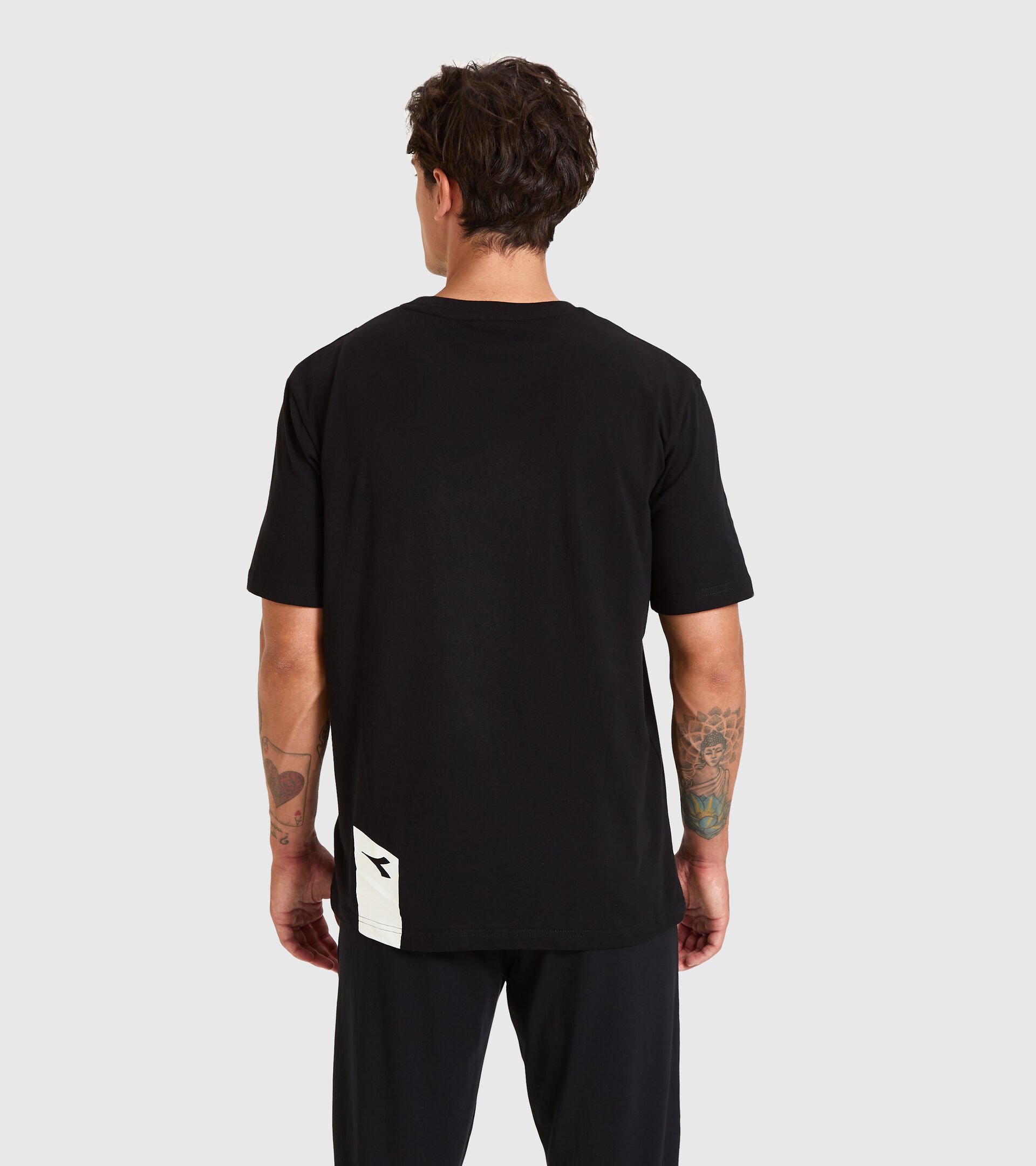T-shirt - Unisex T-SHIRT SS ICON DARK SMOKE/WHITE/BLUE FLUO - Diadora
