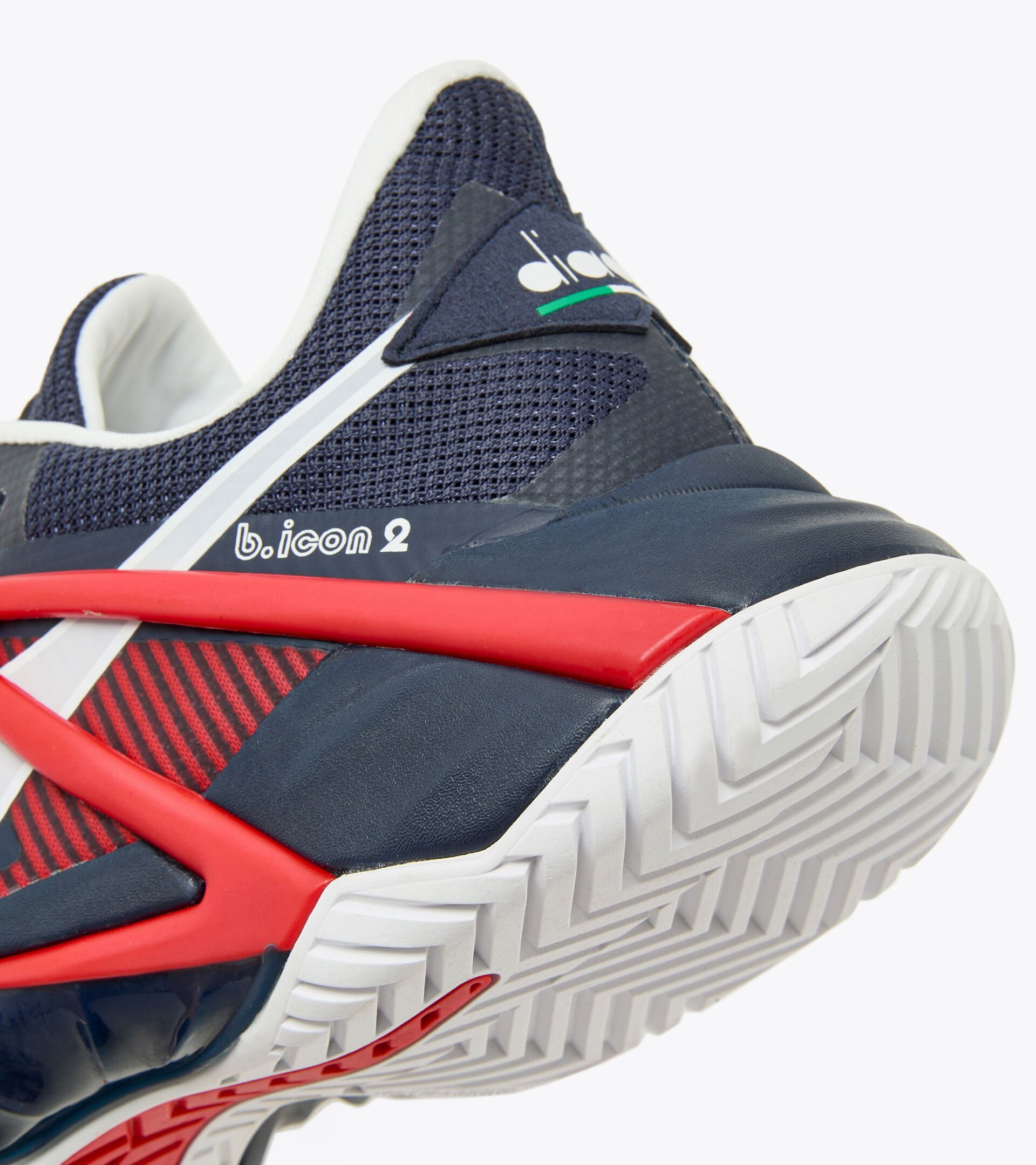 Tennis shoes for hard surfaces or clay - Men B.ICON 2 AG BLUE CORSAIR/WHITE/FIERY RED - Diadora