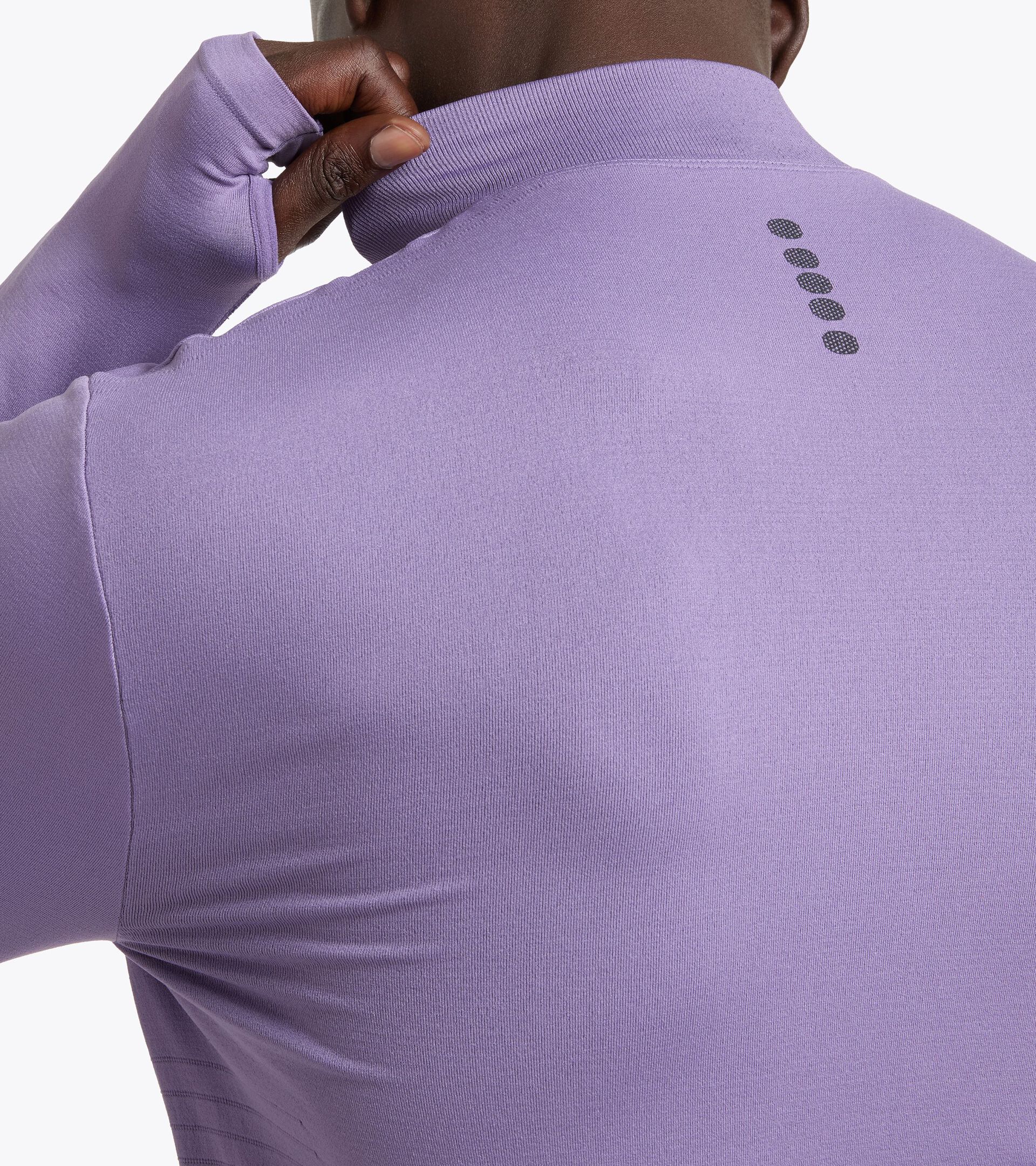 Long-Sleeve Thermoregulating Technical T-shirt - STRATOUNO Running - Men&rsquo;s LS T-SHIRT 1/2 ZIP STRATOUNO VIOLET GRAPE COMPOTE - Diadora