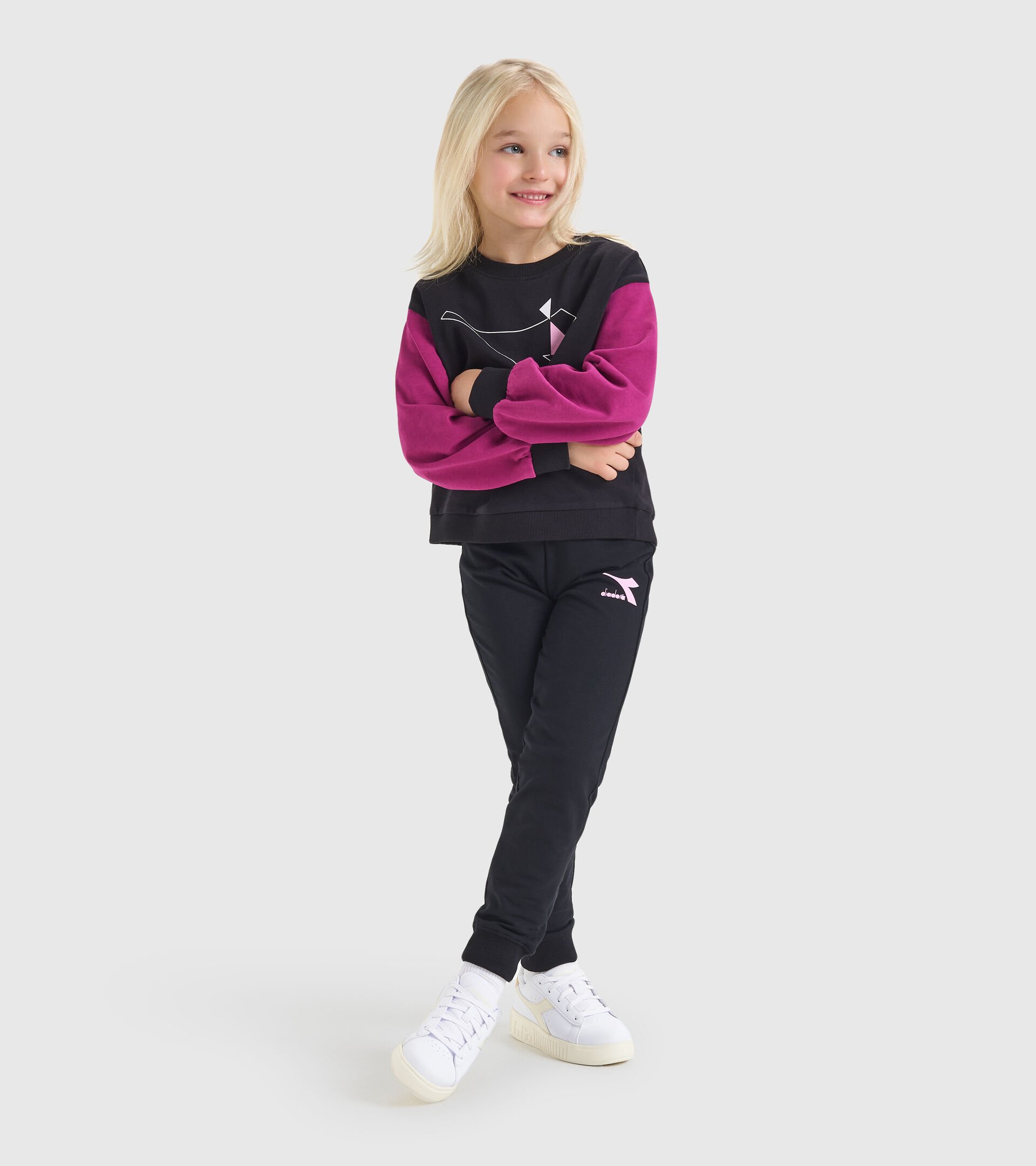 Sportliches Sweatshirt - Mädchen JG.TRACKSUIT GLEE SCHWARZ - Diadora