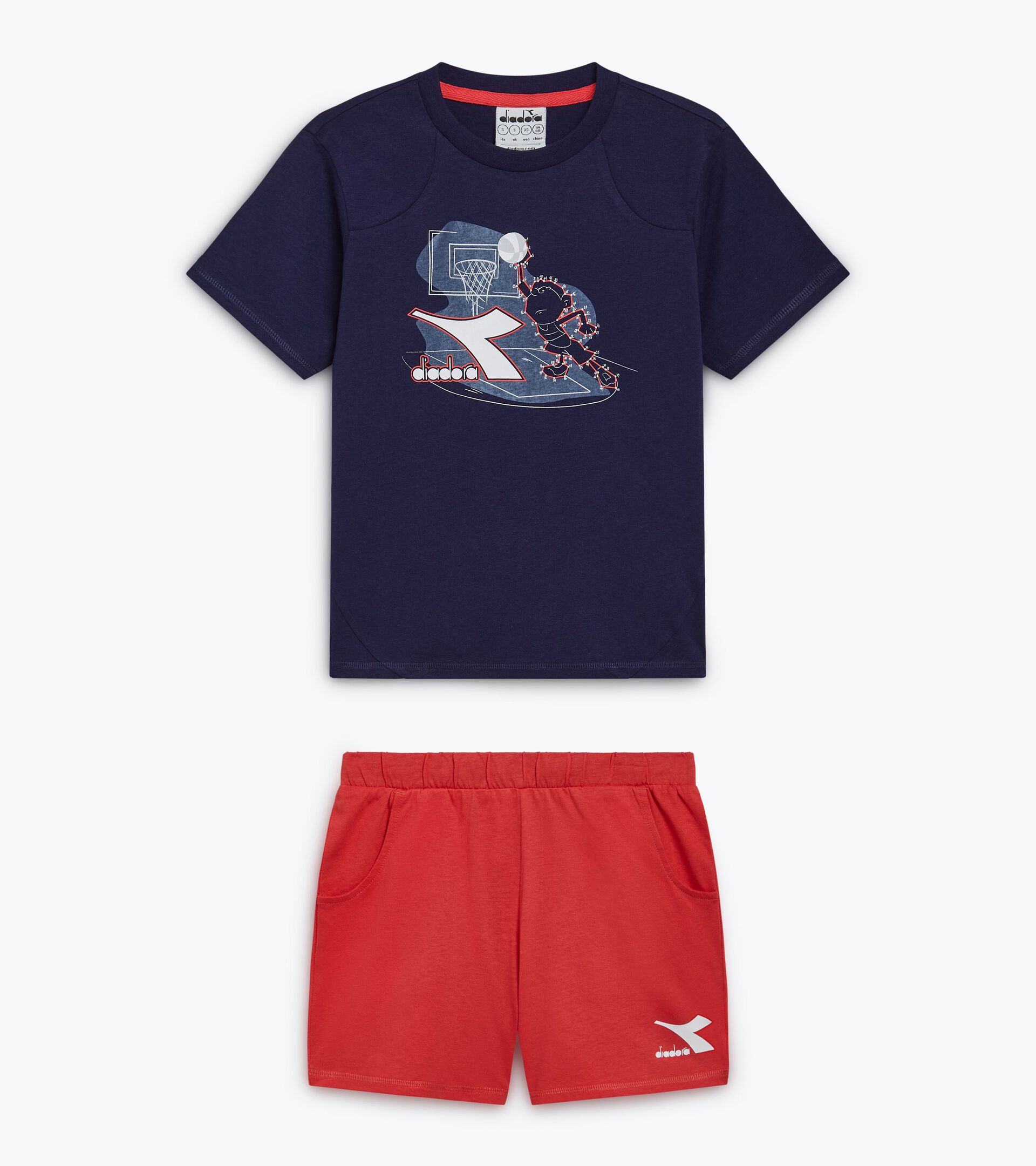 Conjunto deportivo - Camiseta y pantalones cortos - Niños y adolescentes
 JB. SET SS RIDDLE AZUL CHAQUETON - Diadora