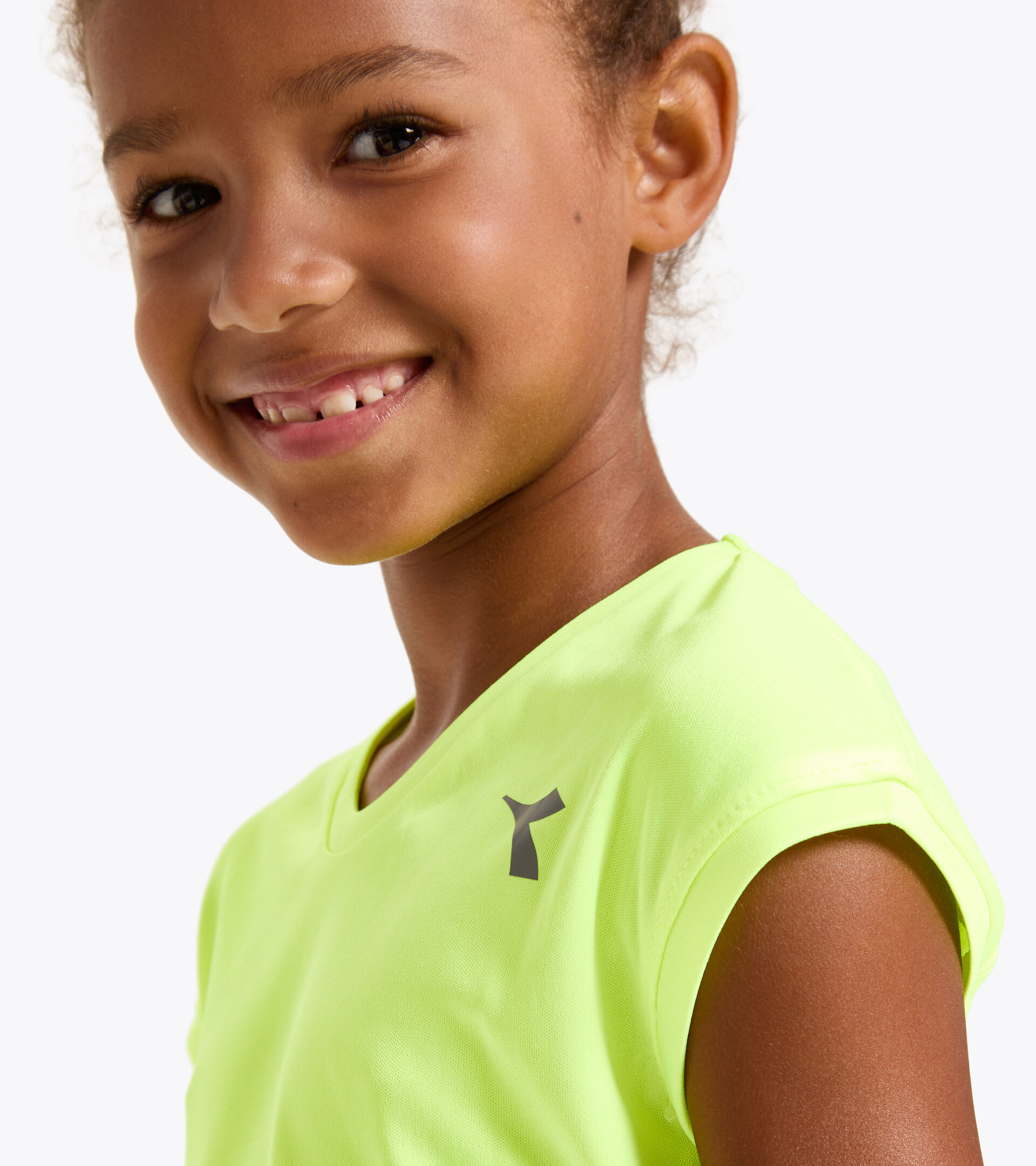 T-shirt da tennis - Bambina G. T-SHIRT TEAM GIALLO FLUO DD - Diadora