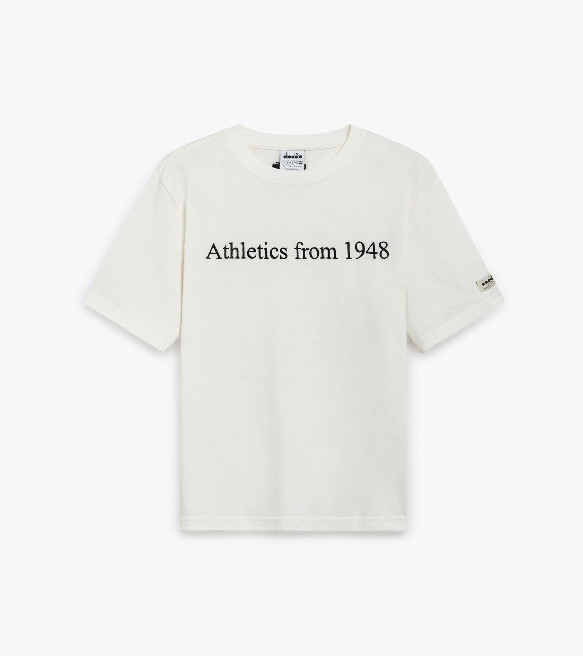 50% recycled cotton t-shirt - Made in Italy - Gender Neutral  T-SHIRT SS LEGACY WHISPER WHITE - Diadora