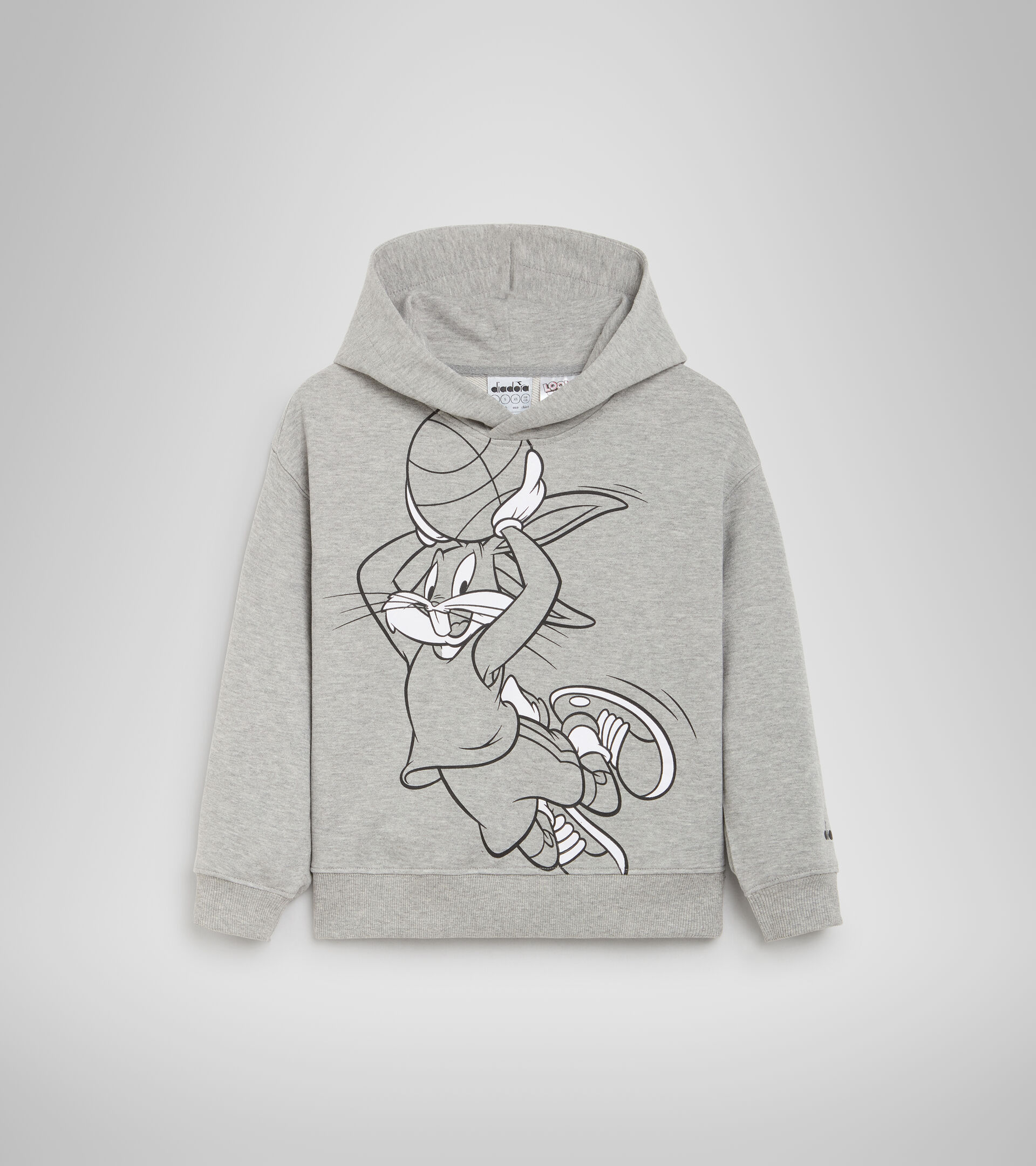 Hooded sweatshirt - Kids JU.HOODIE WB LIGHT MIDDLE GREY MELANGE - Diadora