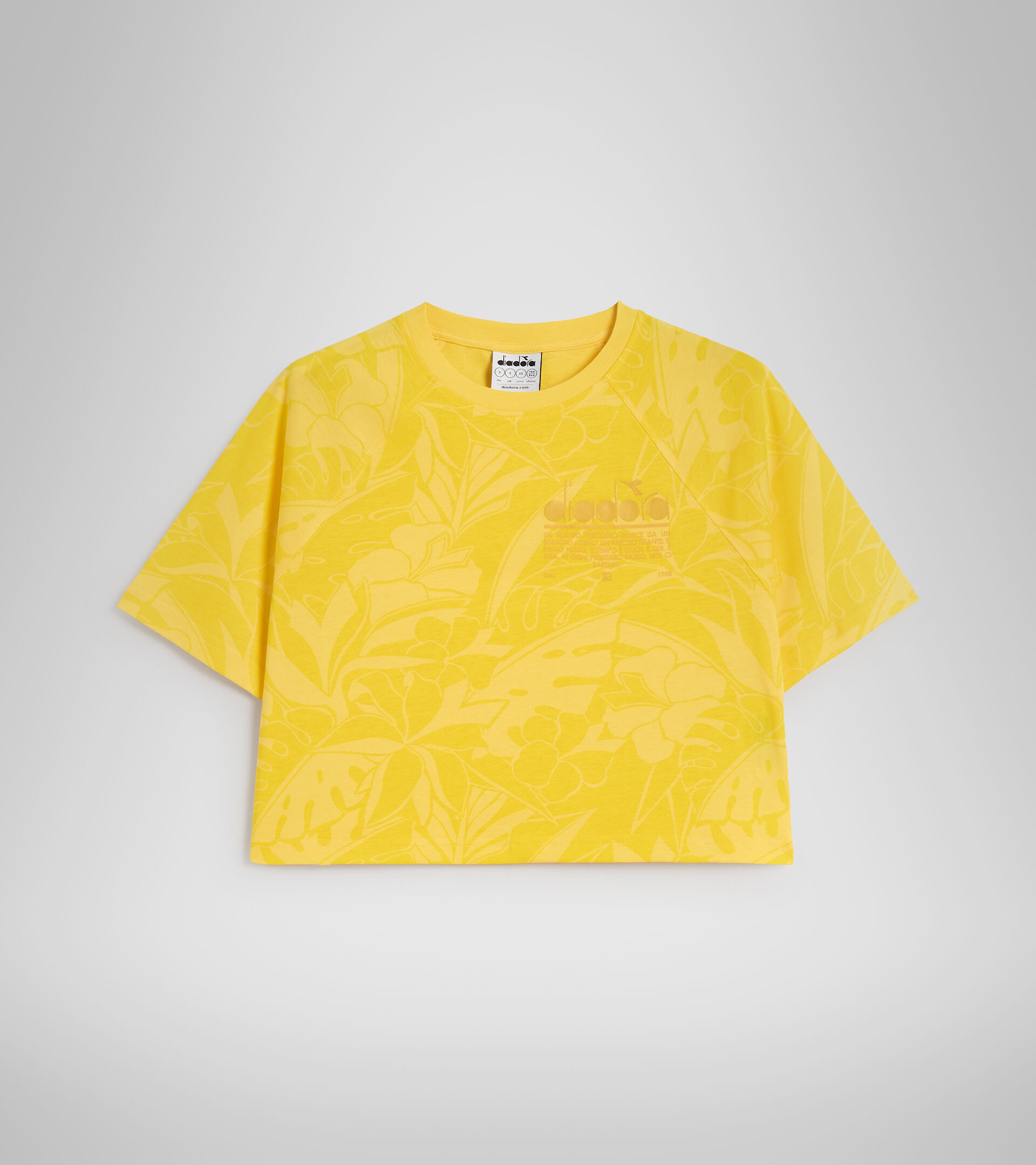 Cotton T-shirt - Women L. T-SHIRT SS CROP MANIFESTO YELLOW LENS - Diadora