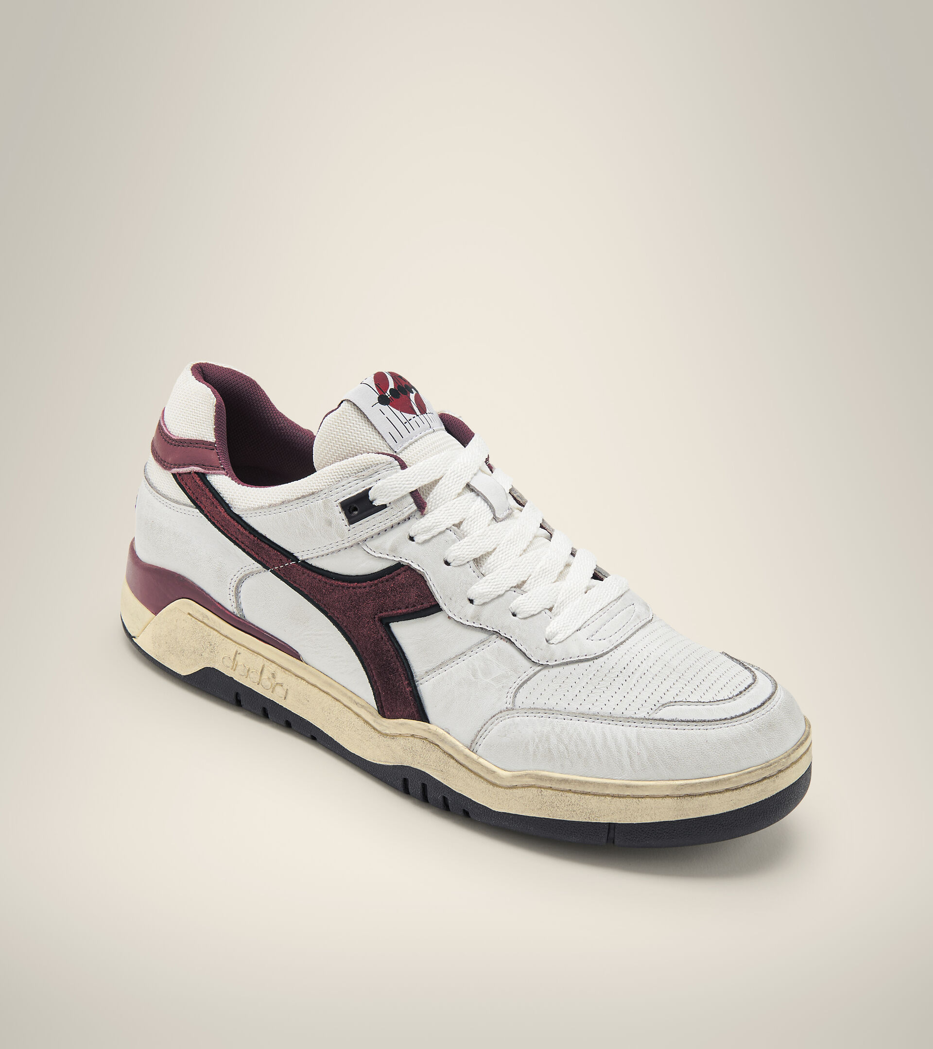 Zapatilla Heritage Made in Italy - Unisex B.560 CORTINA BLANCO/VINO RUBI - Diadora