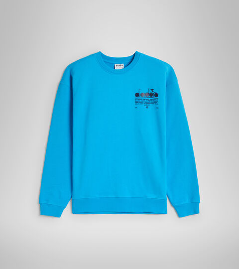 SWEATSHIRT CREW MANIFESTO, SKY BLUE INTENSE Cotton round-neck sweatshirt - Unisex SWEATSHIRT CREW MANIFESTO SKY BLUE INTENSE - Diadora