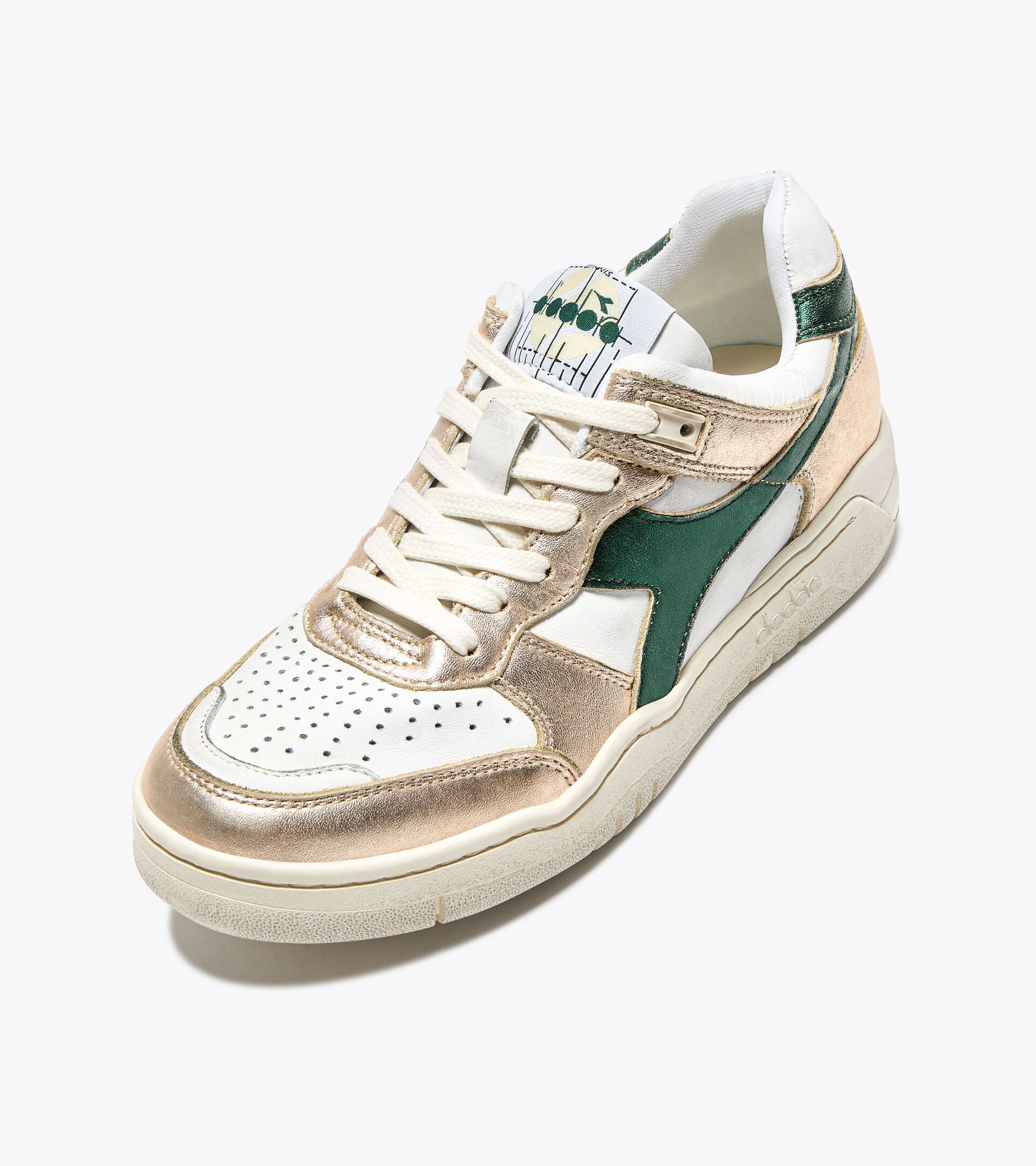 Heritage leather sneaker - Women’s B.560 METALLIC MIX WN WHITE/SMOKE GRAY - Diadora