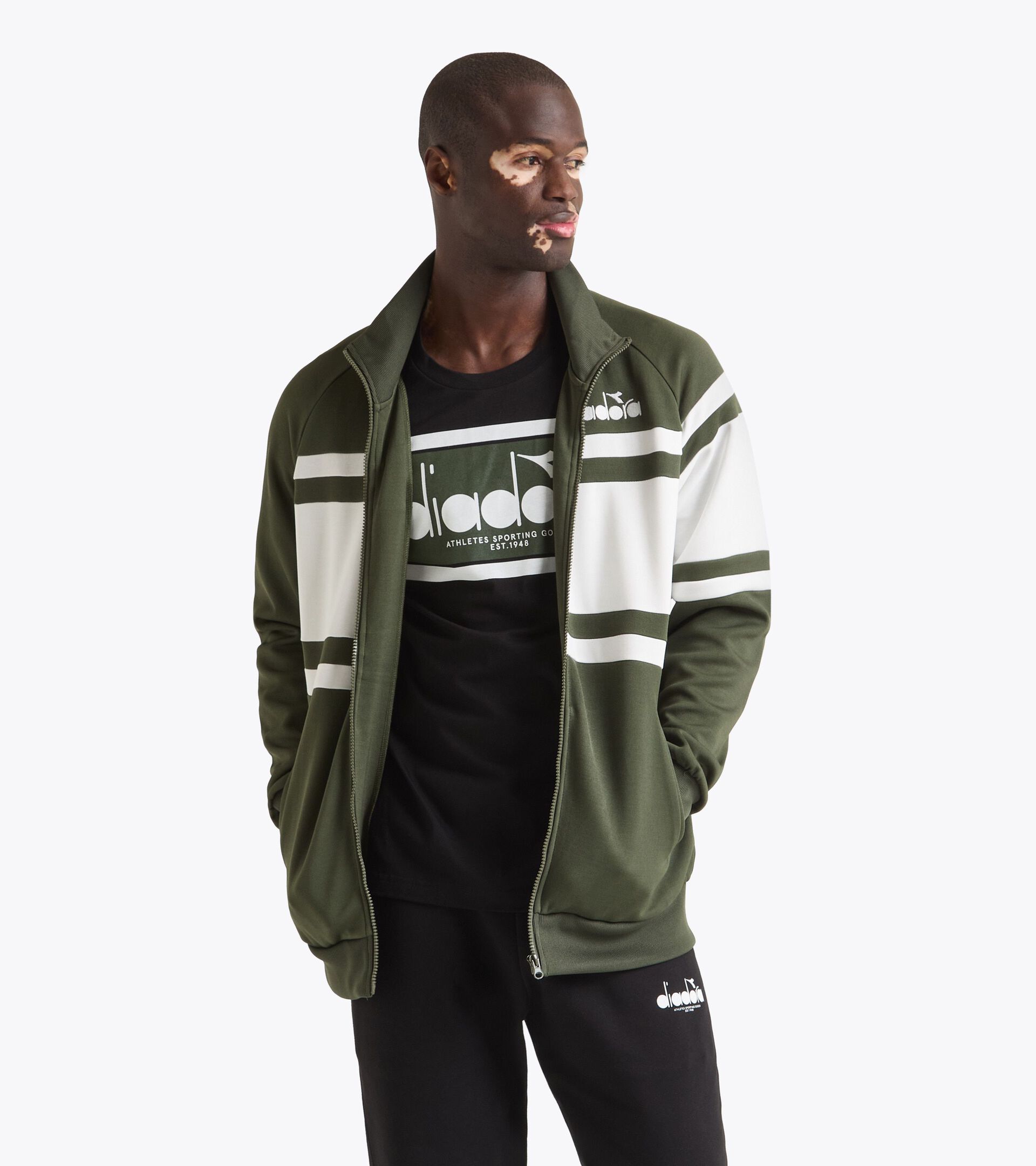 80s-inspired sports jacket - All-gender JACKET 80S GREEN RIFLE - Diadora