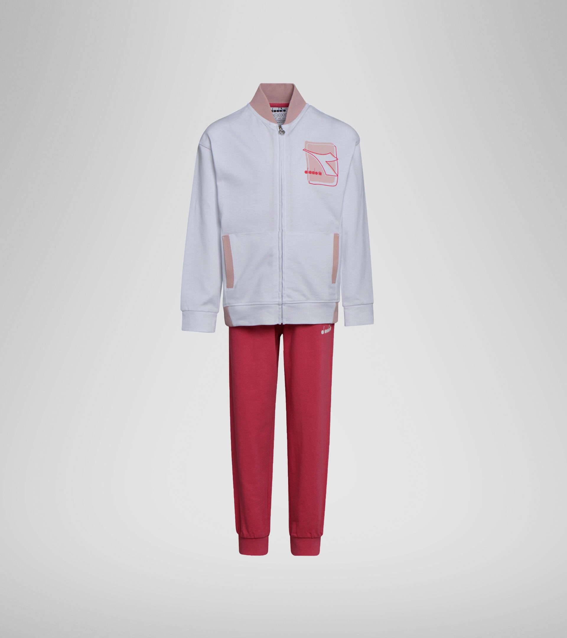 Tracksuit - Boys and girls JU. TRACKSUIT ELEMENTS OPTICAL WHITE - Diadora