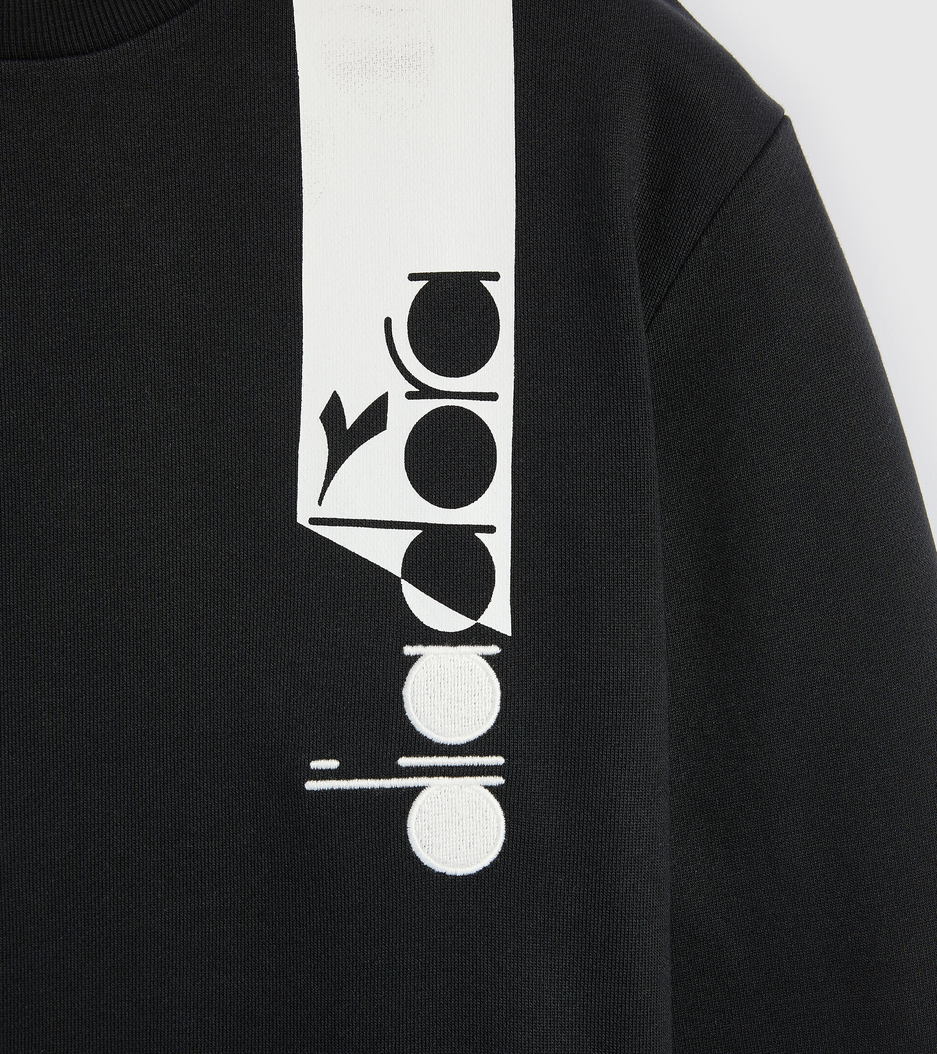 Crew-neck sweatshirt - Unisex SWEATSHIRT CREW ICON DARK SMOKE/WHITE/BLUE FLUO - Diadora