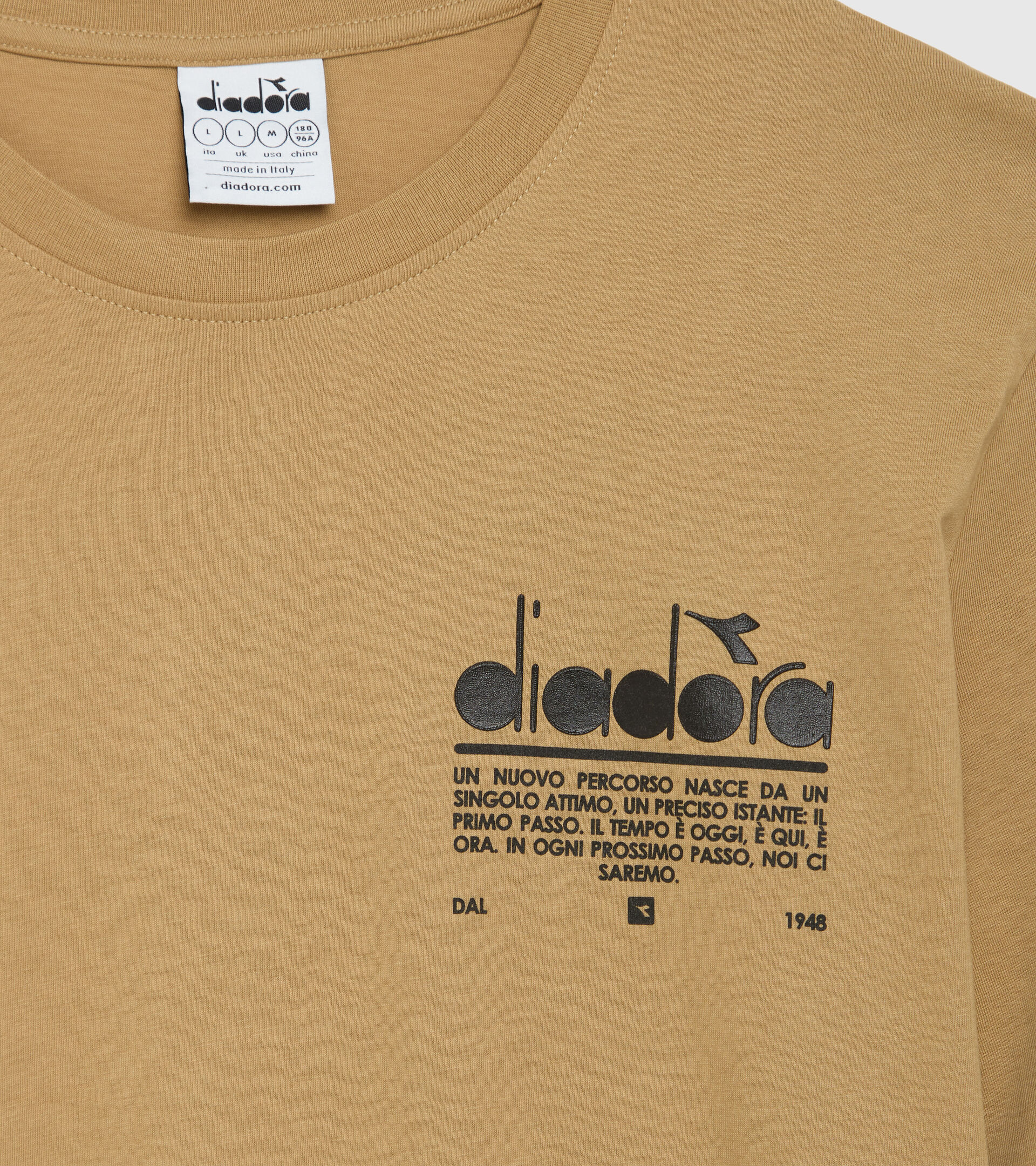 Cotton T-shirt - Unisex T-SHIRT SS MANIFESTO BEIGE TAN - Diadora