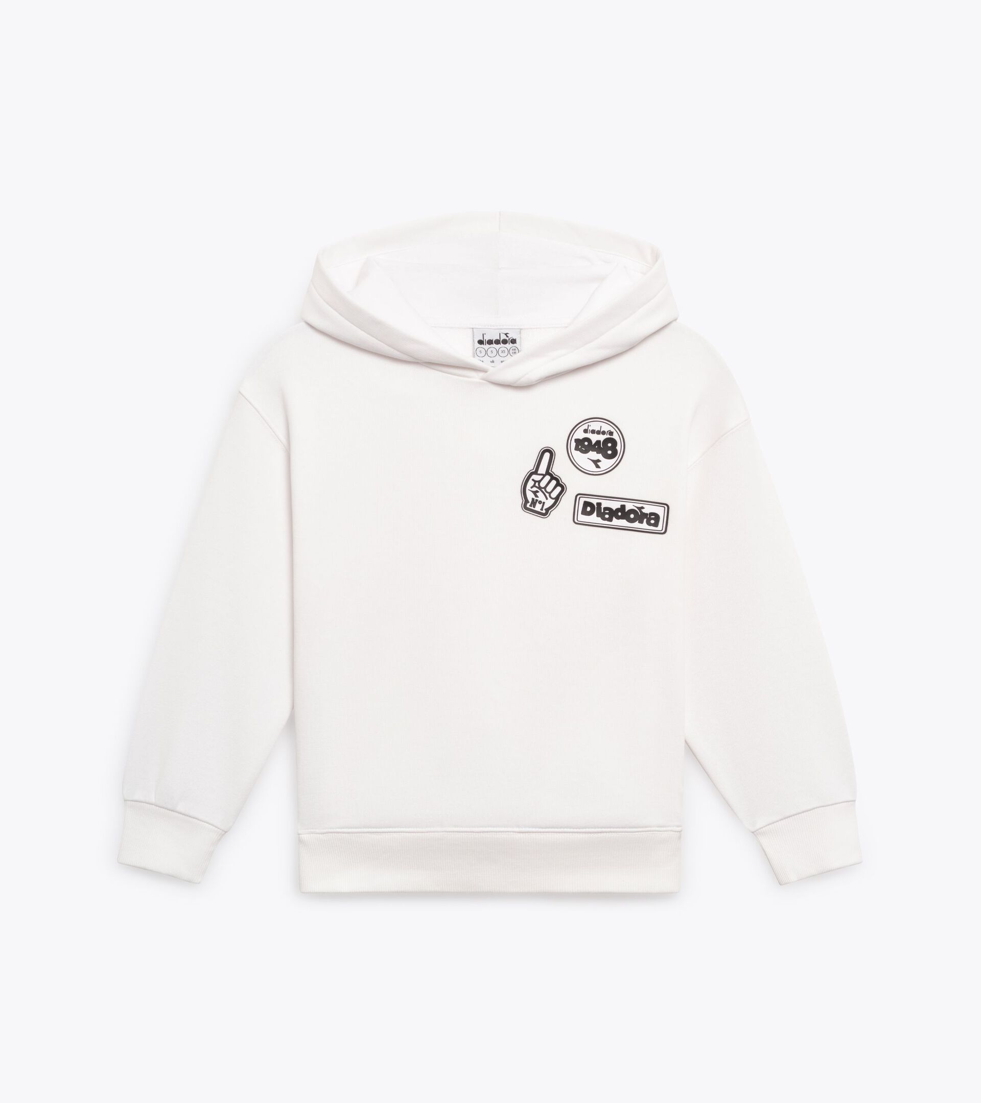 Sudadera de algod&oacute;n grueso - Ni&ntilde;o
 JB. HOODIE ESS. SPORTS BLANCO VIVO - Diadora