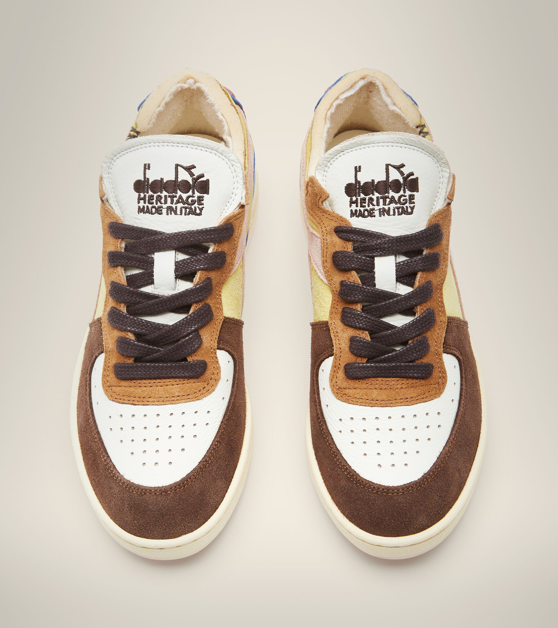 Chaussures Heritage Made in Italy - Unisexe MI BASKET ROW CUT CHOCO BREAKFAST JAUNE UTILITY - Diadora