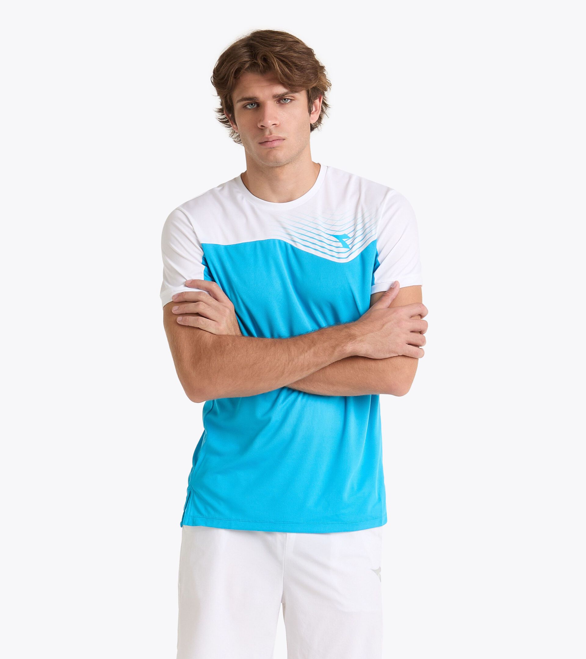 Camiseta de tenis - Hombre T-SHIRT COURT AZUL REAL FLUO - Diadora