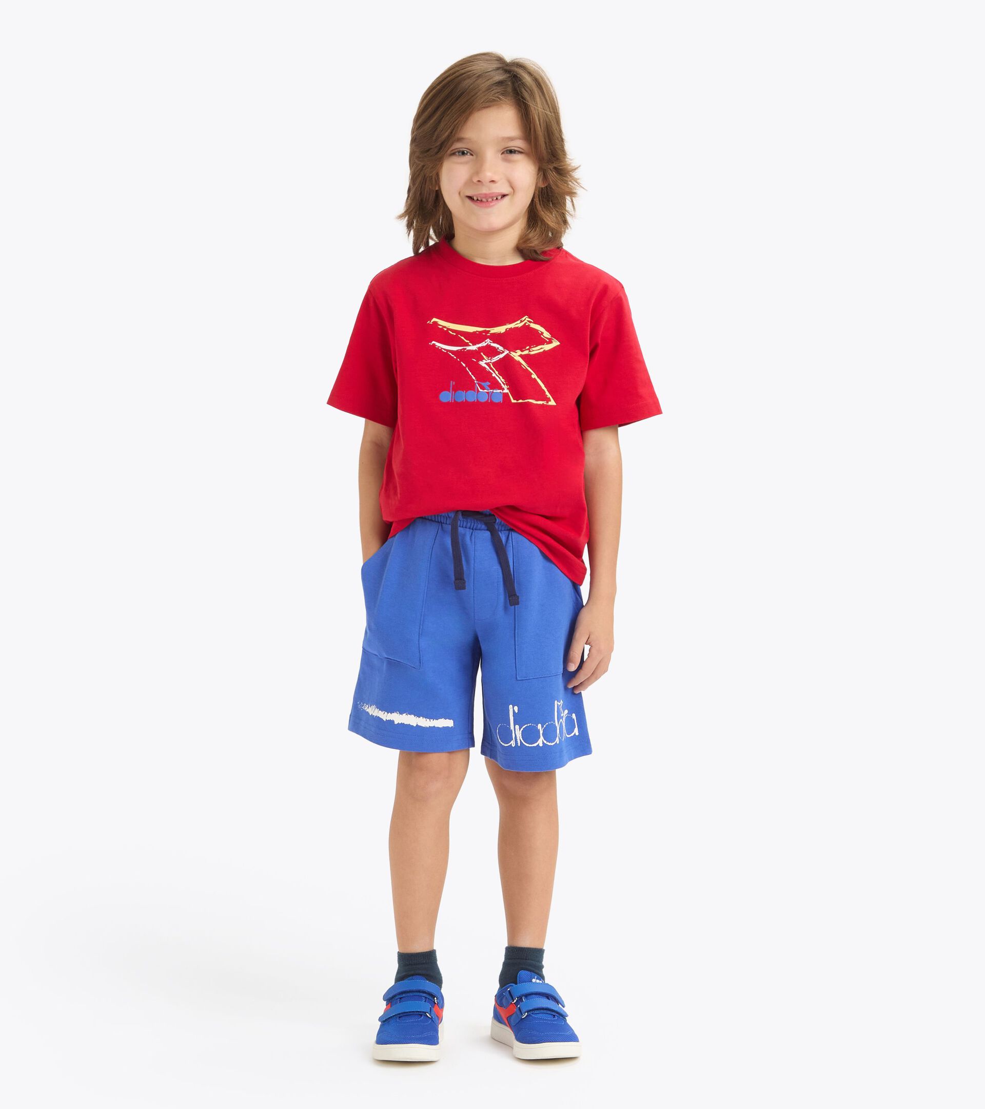Graffiti-inspired bermuda shorts - Boy JB. BERMUDA GRAFFITI DARK ROYAL - Diadora