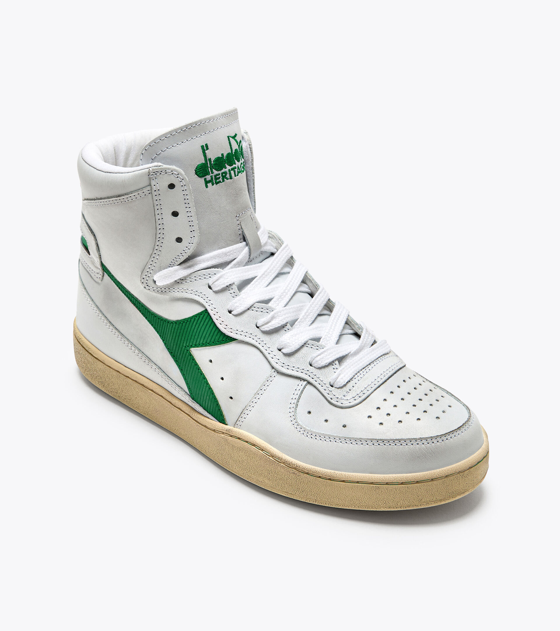 Chaussures Heritage - Gender neutral MI BASKET USED BIANCO/VERDE VERDEGGIANTE - Diadora