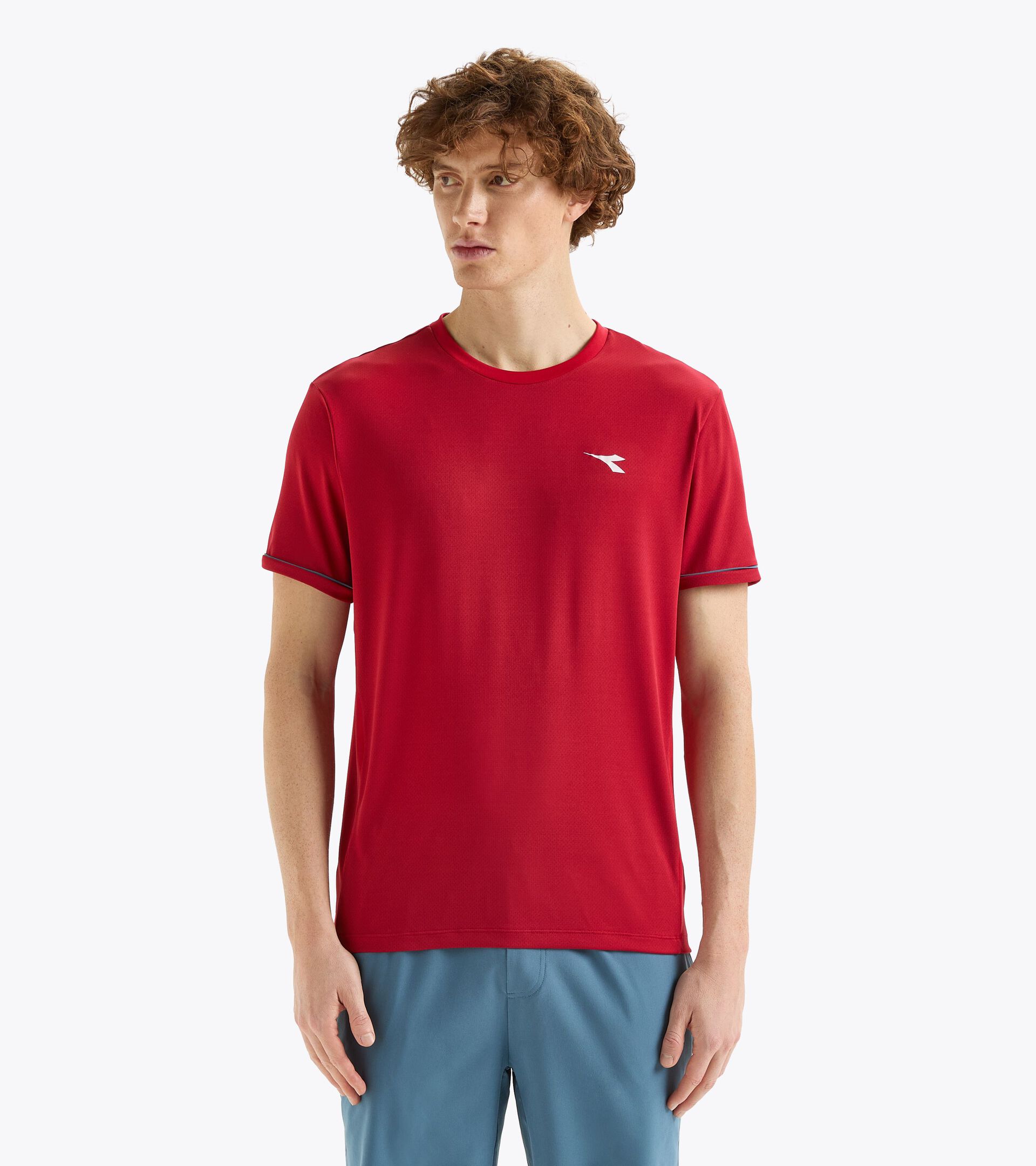 T-shirt de tennis - Homme SS T-SHIRT TENNIS ROUGE CHILI POIVRE - Diadora
