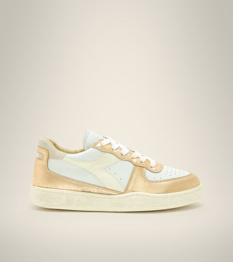 Zapatillas Heritage - Unisex MI BASKET LOW METALLIC DIRTY BLANCO/ORO MARRON - Diadora
