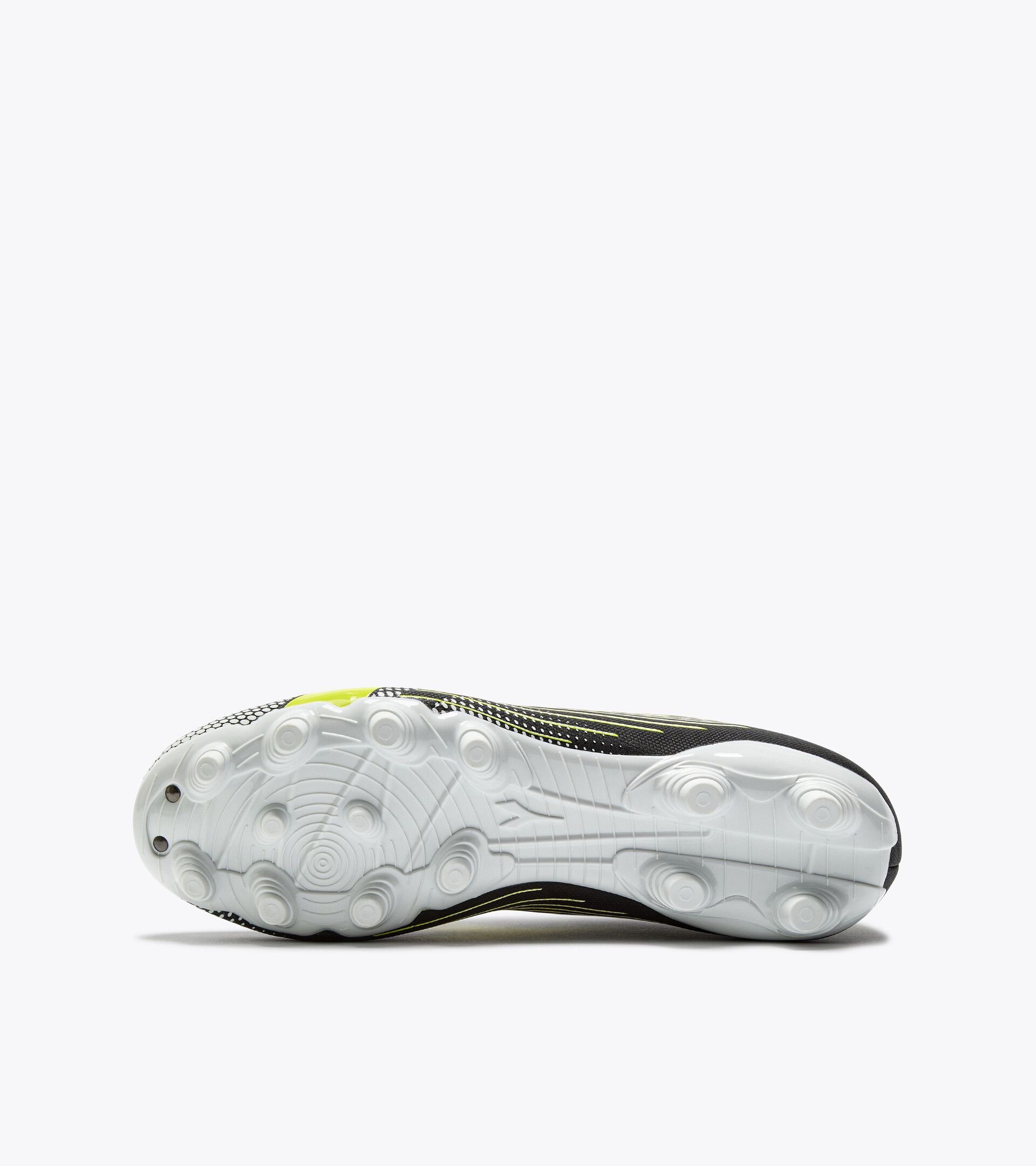 Bota de fútbol para superficies compactas - Hombre PICHICHI 8 MG14 NEGRO/AMARILLO FLUO DD - Diadora