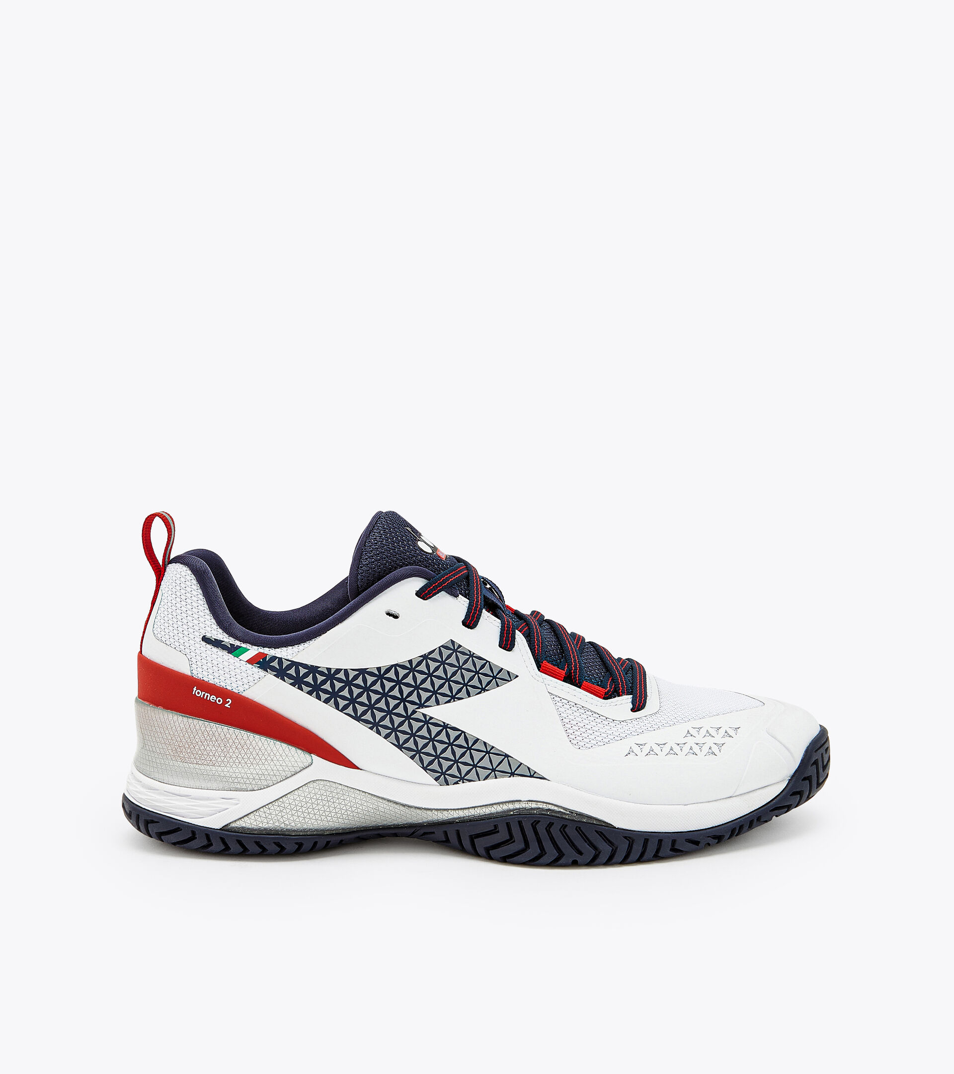 Tennis shoes for hard surfaces or clay - Men BLUSHIELD TORNEO 2 AG WHITE/BLUE CORSAIR/FIERY RED - Diadora