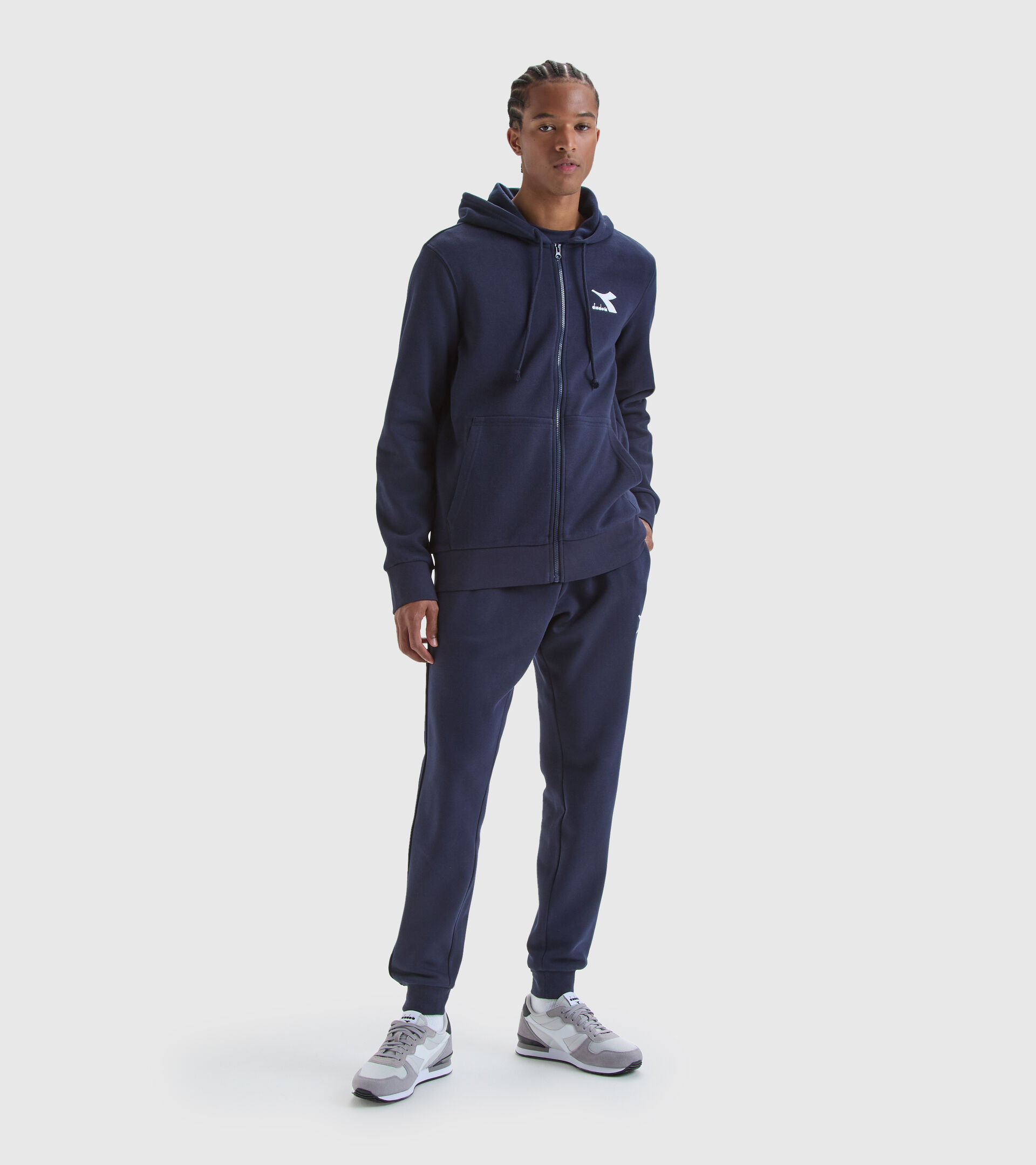 Sweat-shirt à capuche - Homme HOODIE FZ CORE BLEU CABAN - Diadora