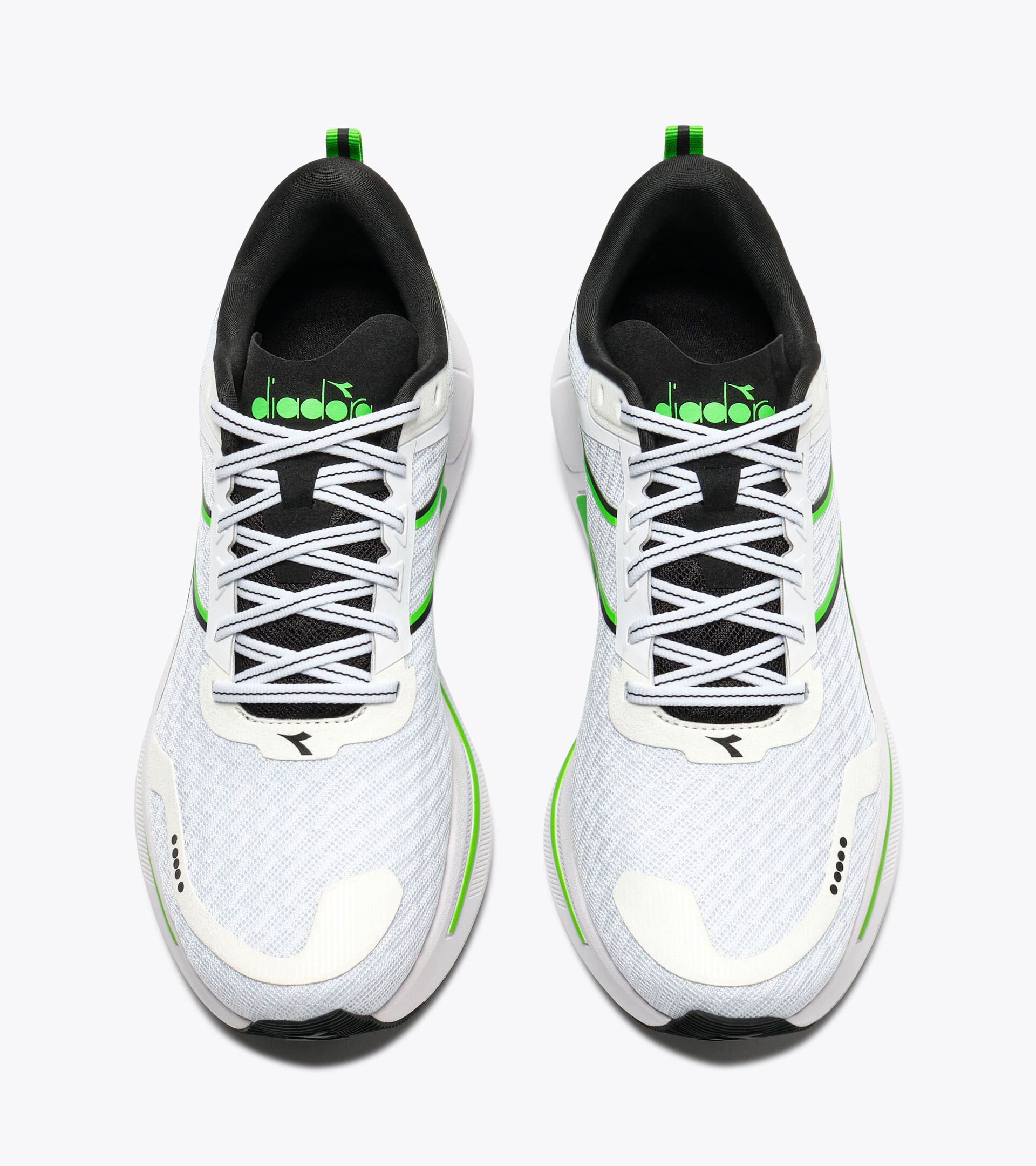 Zapatilla de running neutra - Confort y estabilidad - Hombre CELLULA 2 BLANC/NEGRO/VERDE FLUO (C6032) - Diadora