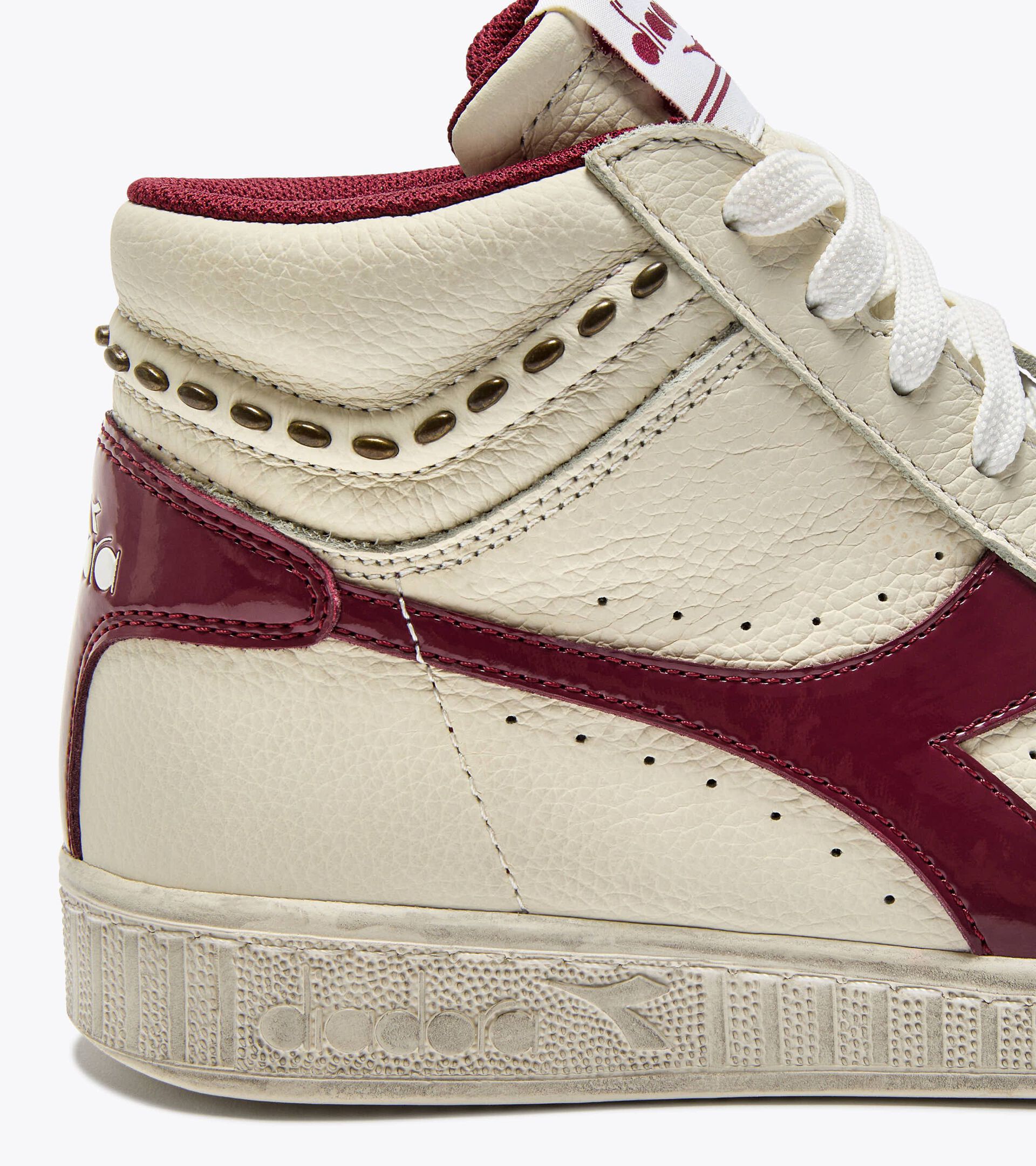 Zapatilla retro-tenis alta - Mujer GAME L HIGH WAXED STUDS WN ROJO GRANADA - Diadora