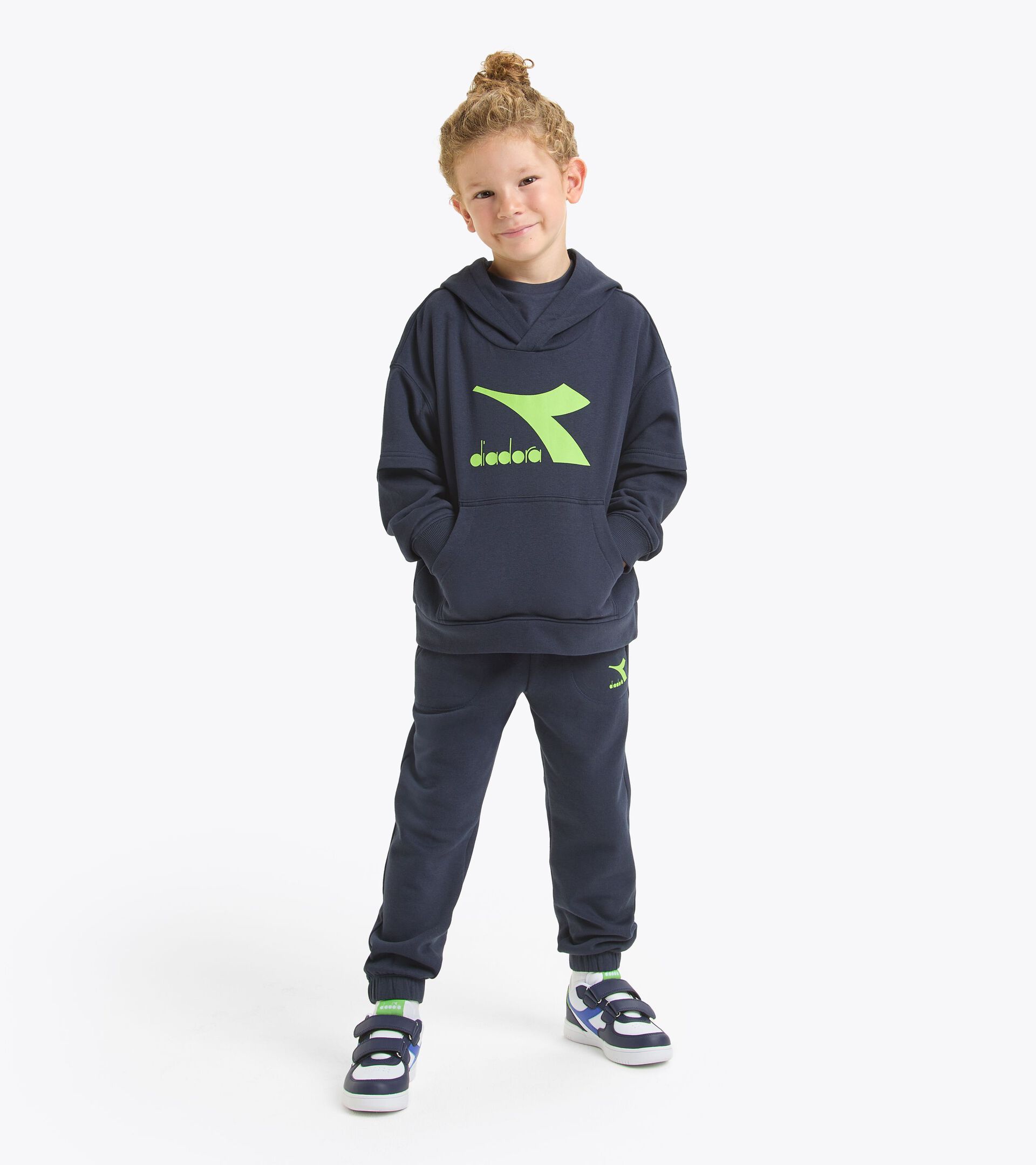 Sportliches Sweatshirt - Jungen JB. HOODIE NEON MARINEBLAU - Diadora