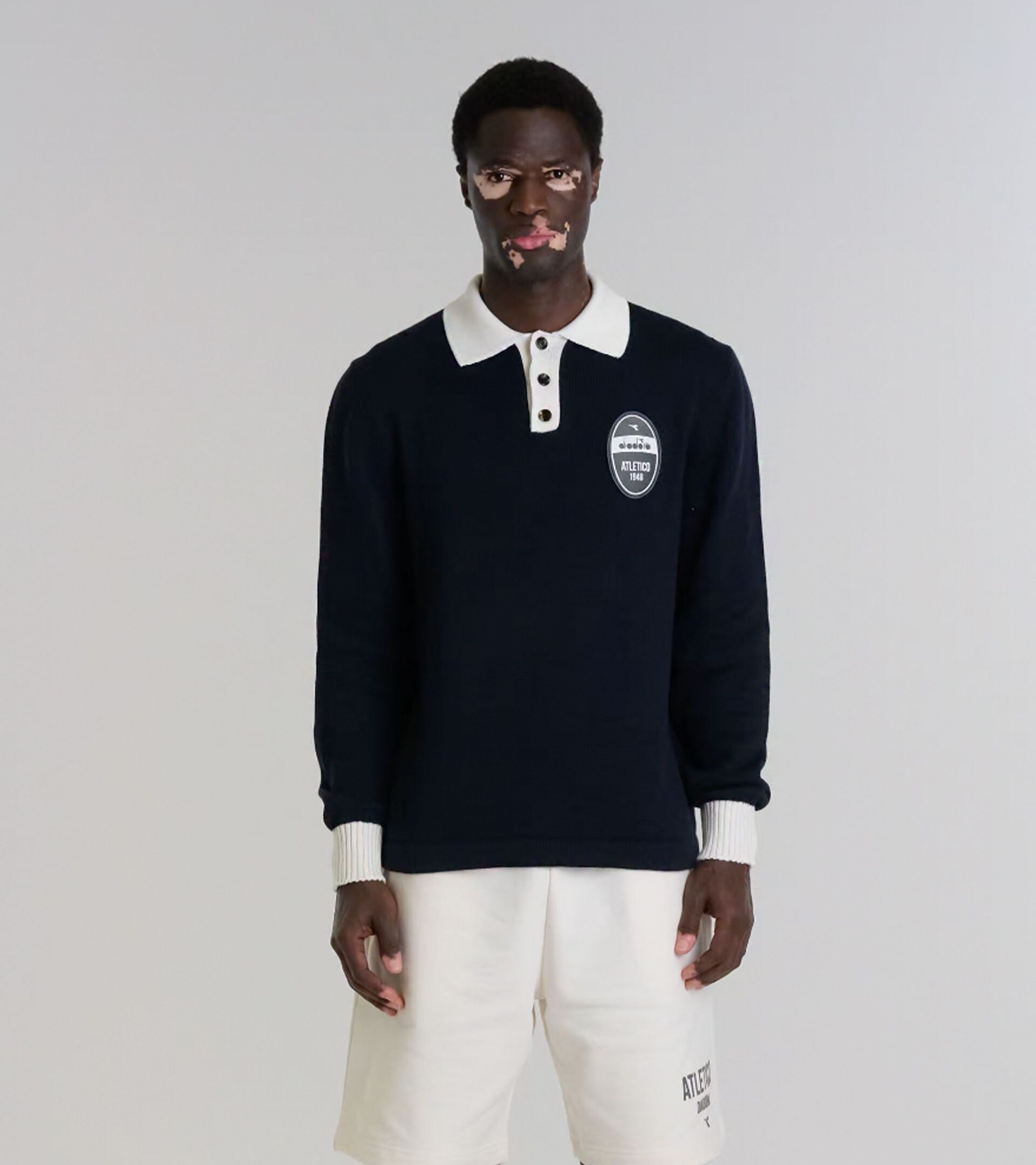 Long-sleeved Legacy polo - Made in Italy - All-gender POLO LS  LEGACY BLUE DENIM - Diadora