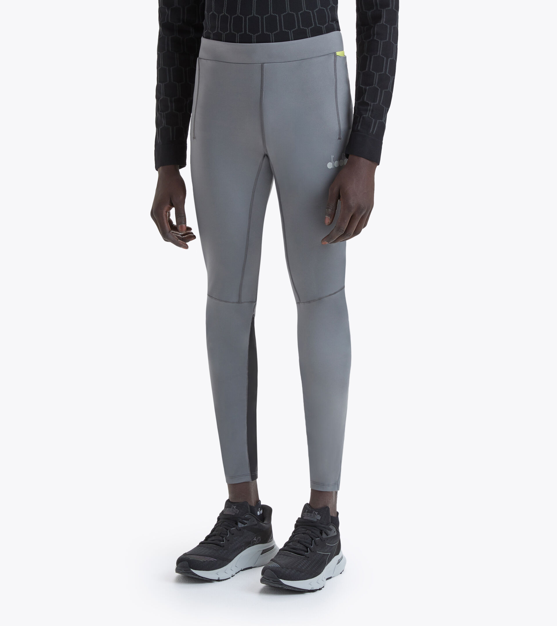 Lauf-Leggings - Herren WINTER RUNNING TIGHTS BE ONE STAHLGRAU - Diadora