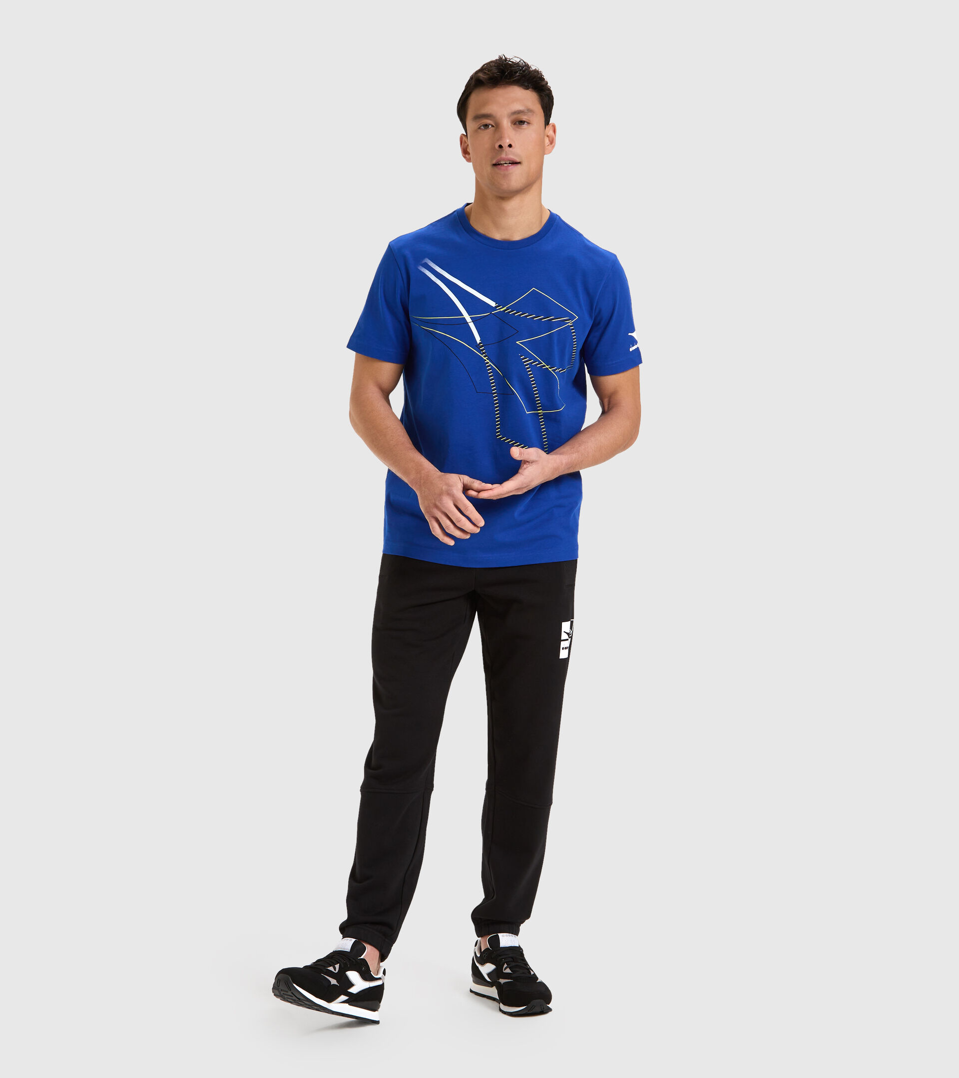 Cotton T-shirt - Men T-SHIRT SS TWIST TRUE BLUE - Diadora