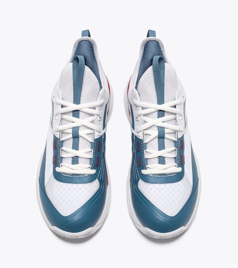 FINALE CLAY, WHITE/OCEANVIEW/SALSA Tennis shoes for clay courts - Men FINALE CLAY WHITE/OCEANVIEW/SALSA - Diadora