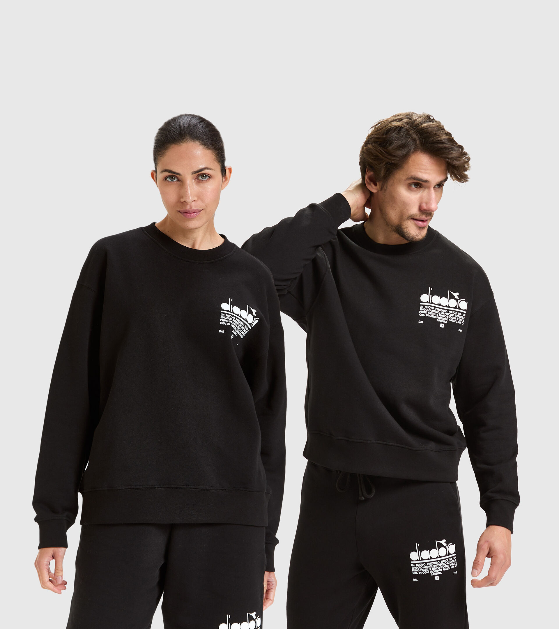 Cotton round-neck sweatshirt - Unisex SWEATSHIRT CREW MANIFESTO BLACK - Diadora