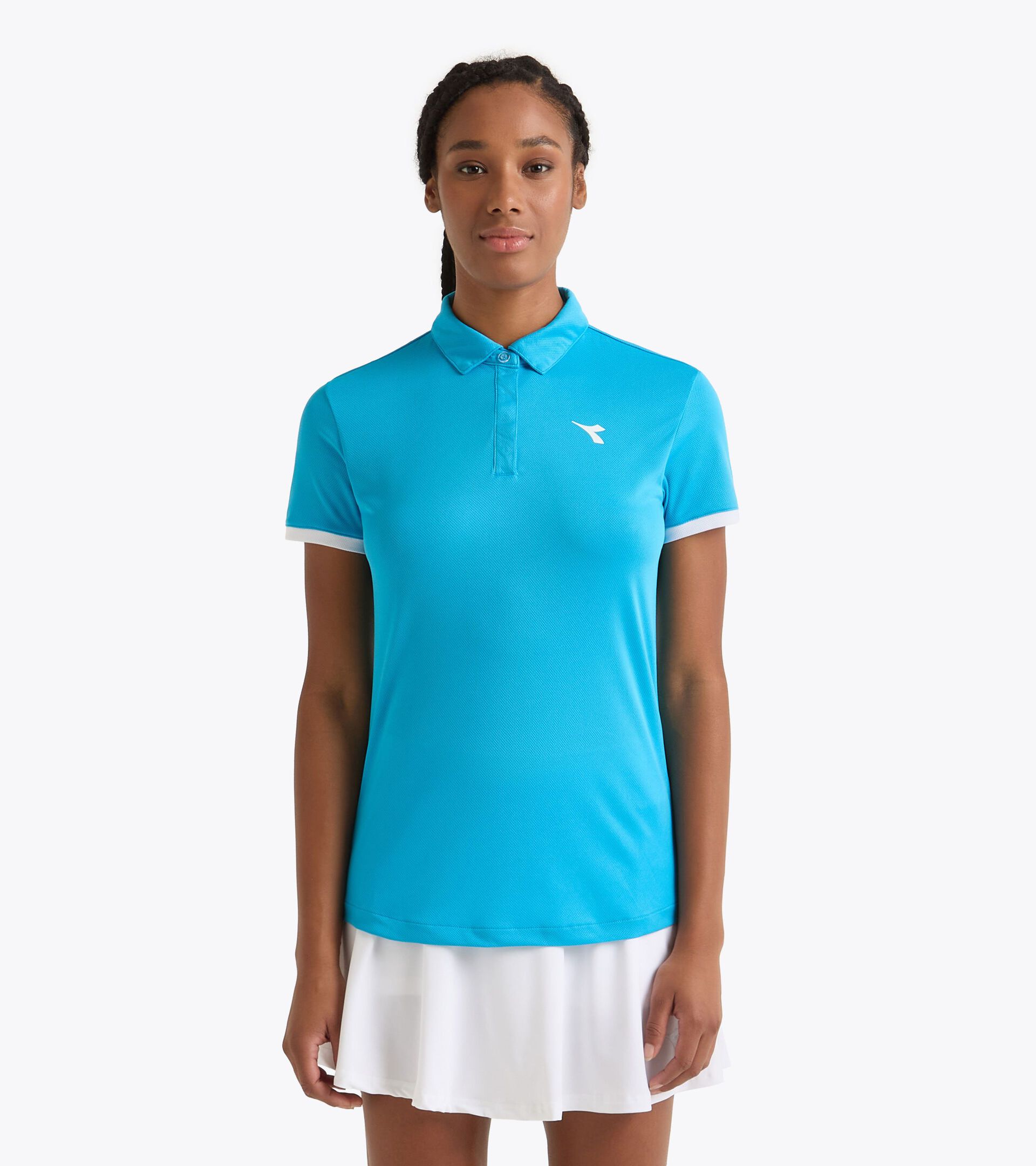 Tennis polo shirt - Women L. POLO COURT ROYAL FLUO - Diadora