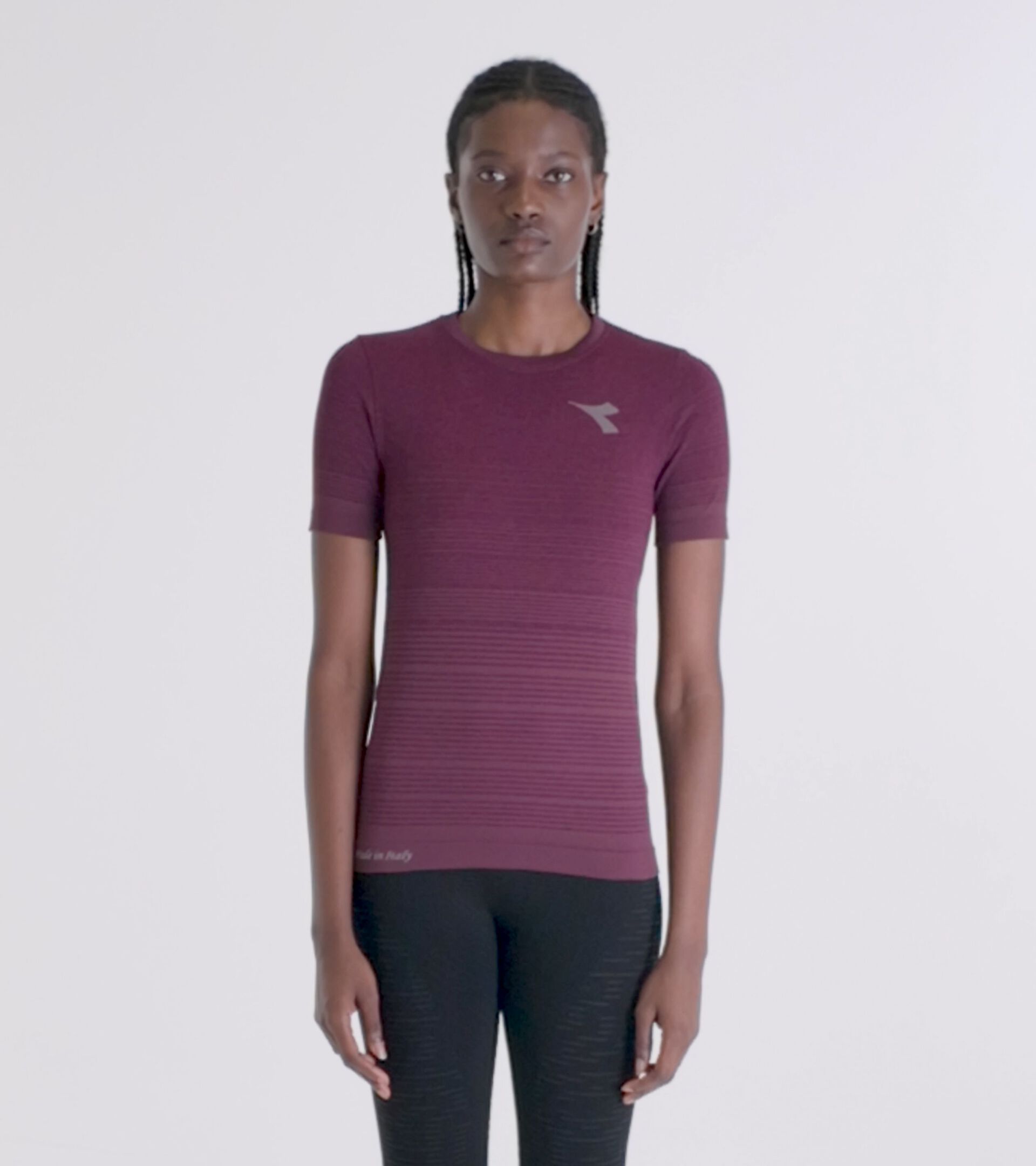 T-shirt technique thermorégulateur§Running§Femme L. SS T-SHIRT STRATOUNO ROUGE BANDEROLE - Diadora