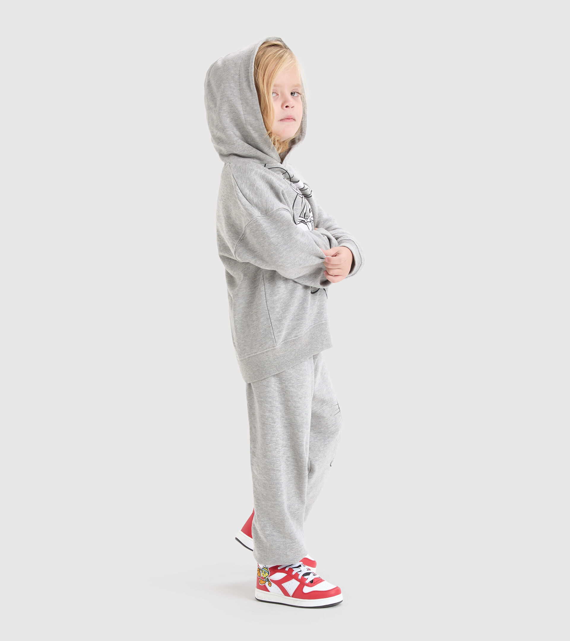 Hoodie - Kinder JU.HOODIE WB LICHT MITTELGRAU MELANGE - Diadora