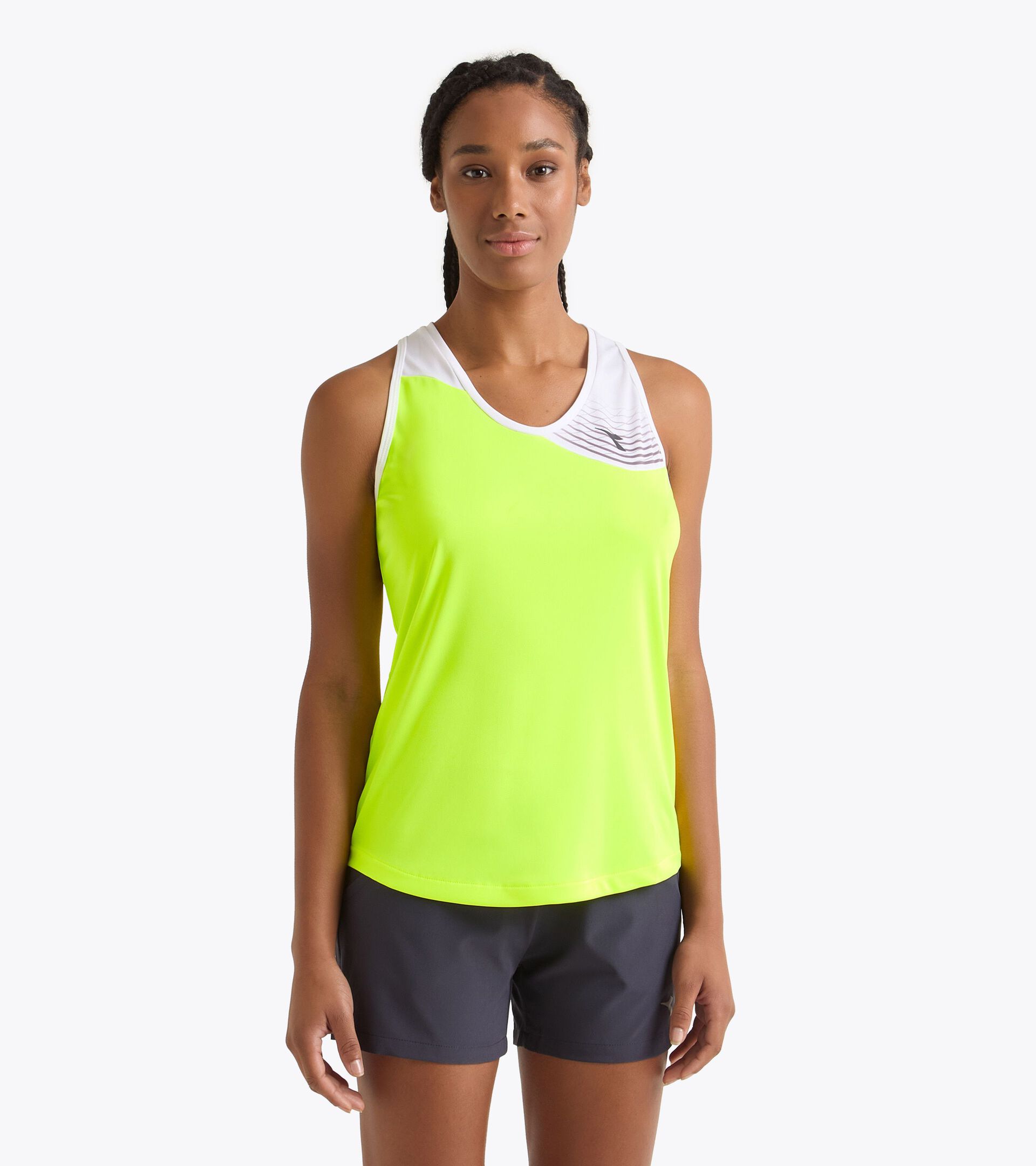 Canotta da tennis - Donna L. TANK COURT GIALLO FLUO DD - Diadora