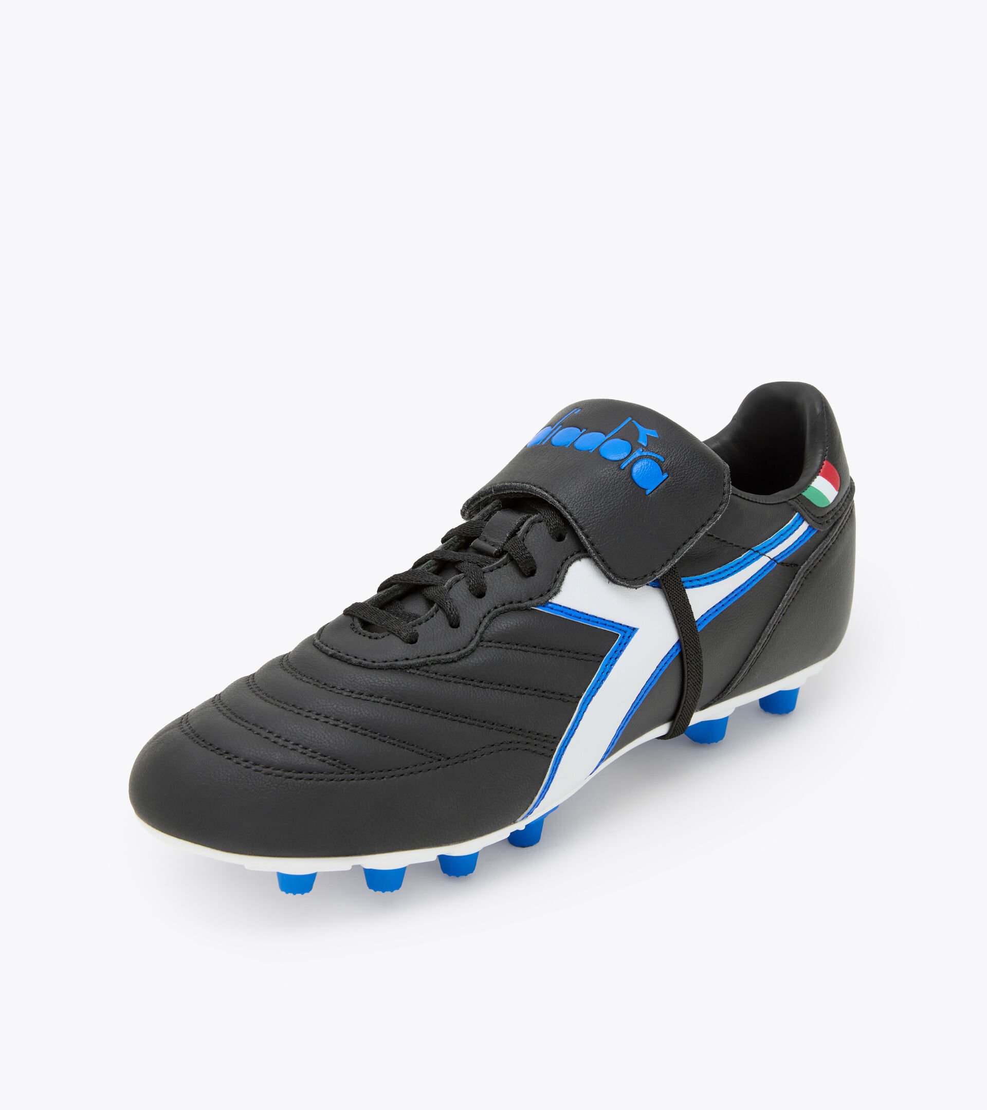 Football boots for firm grounds BRASIL OG LT T MDPU BLACK/WHITE/ROYAL BLUE - Diadora
