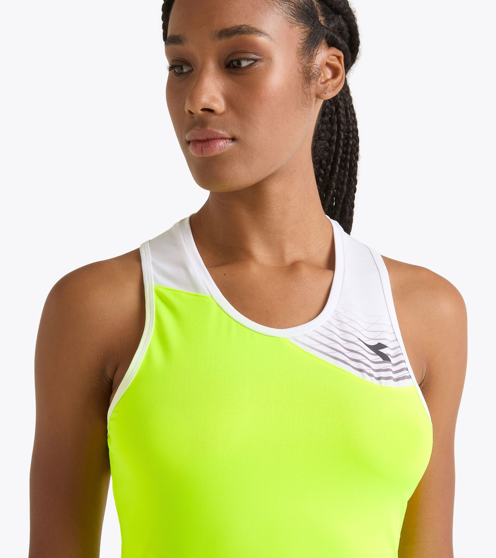 Robe de tennis - Femme L. DRESS COURT JAUNE FLUO DD - Diadora