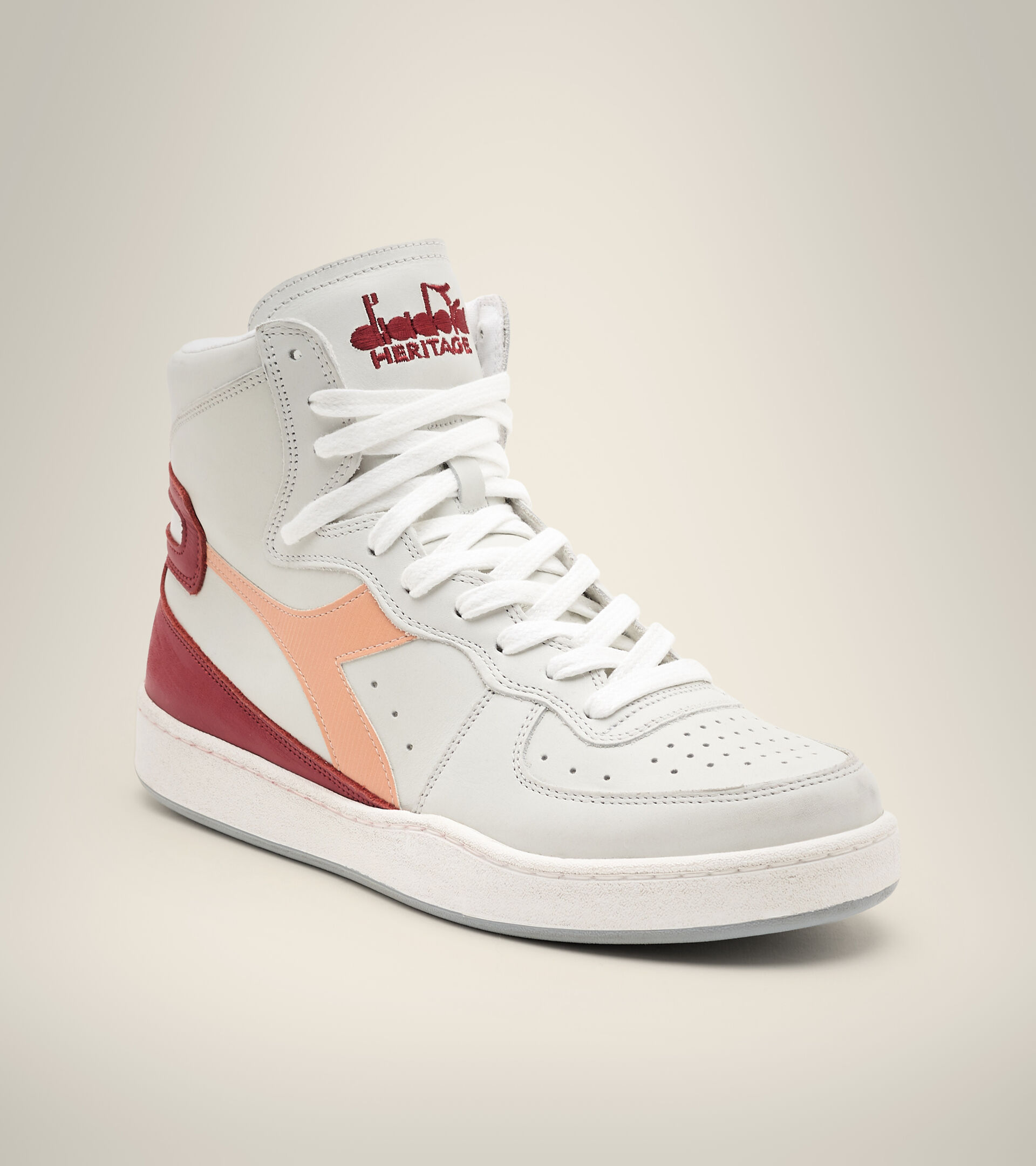 Heritage Trainer - Unisex MI BASKET USED WHITE/PEACH NOUGAT - Diadora
