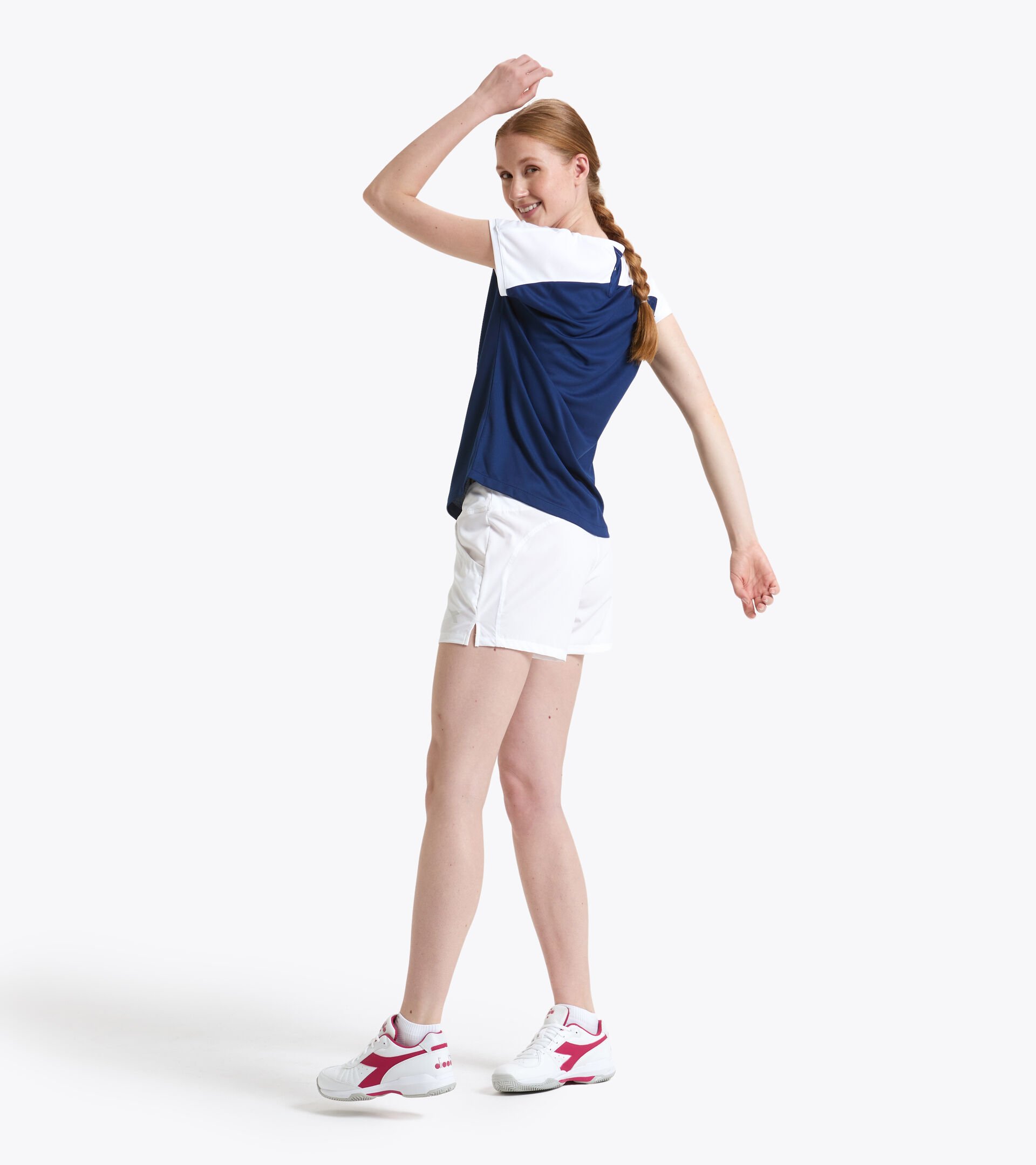 Camiseta de tenis - Mujer L. T-SHIRT COURT AZUL FINCA - Diadora