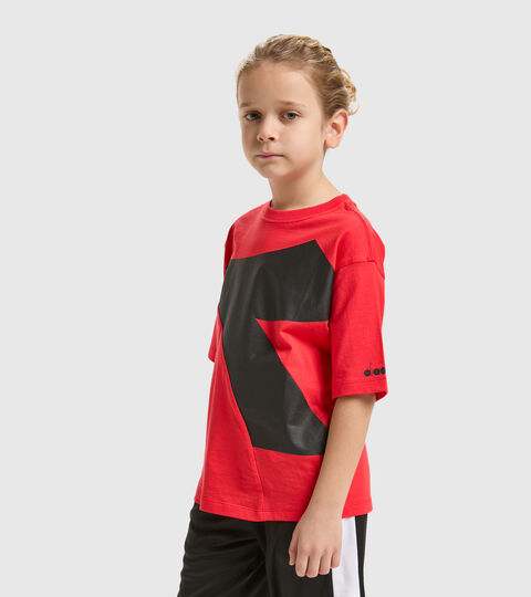 Camiseta deportiva de algodón - Niños y adolescentes JB.T-SHIRT SS POWER LOGO ROJO AMAPOLA - Diadora