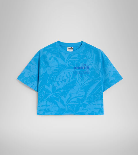 L. T-SHIRT SS CROP MANIFESTO, WASSERMANN BLAU T-Shirt aus Baumwolle - Damen L. T-SHIRT SS CROP MANIFESTO WASSERMANN BLAU - Diadora